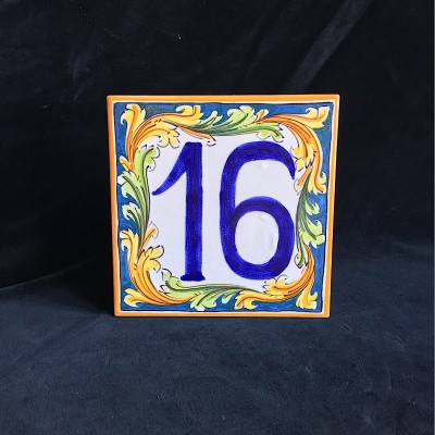 Numero civico in Ceramica di Caltagirone