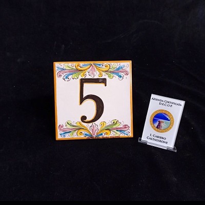 Numero civico in Ceramica di Caltagirone