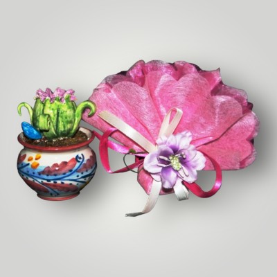 Bomboniera in ceramica di Caltagirone pianta grassa