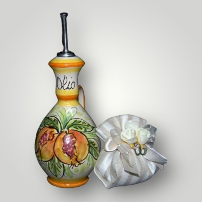 Oliera decoro limoni in ceramica di Caltagirone