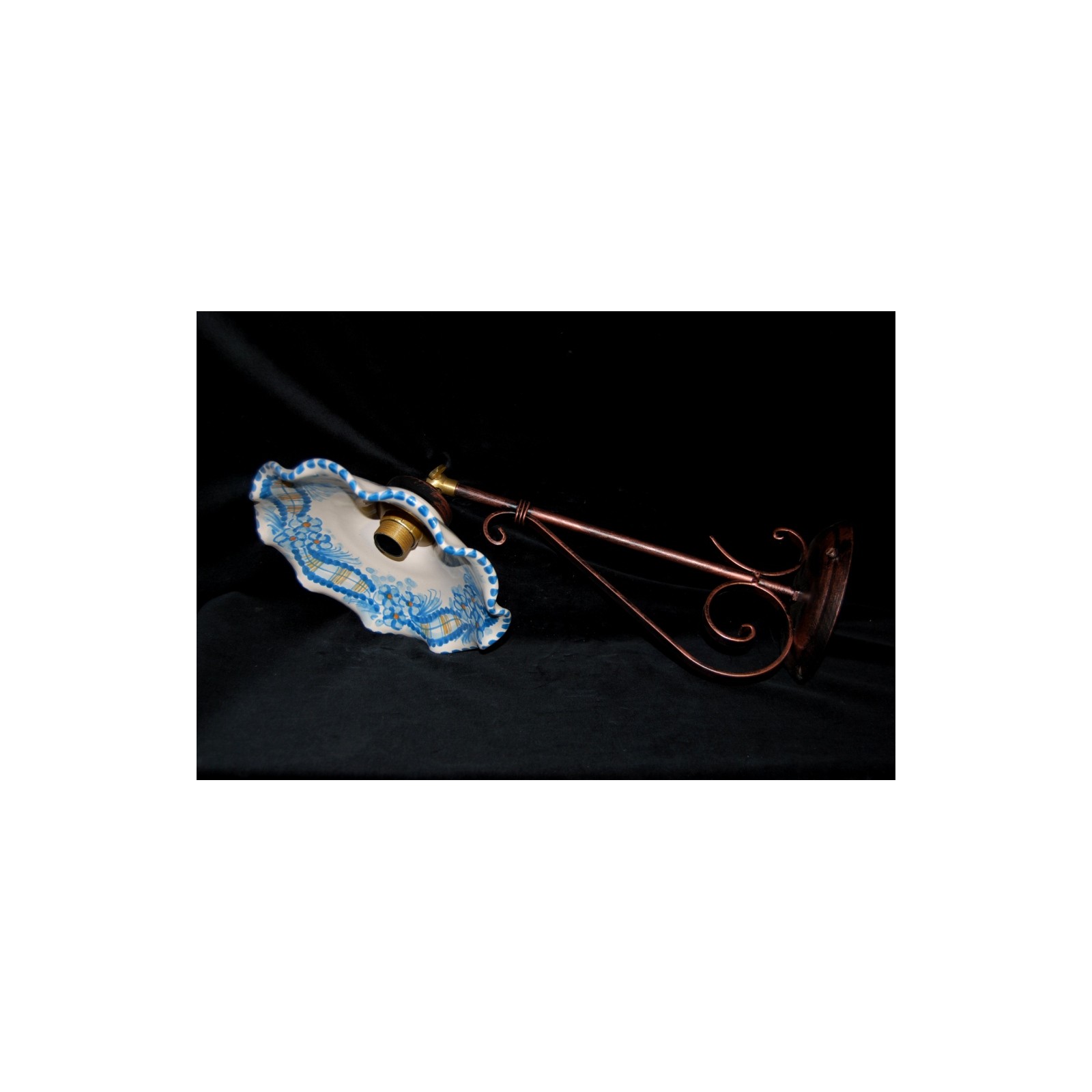 Applique a 1 luce decoro nastrino blu Applique a 1 luce decoro nastrino blu