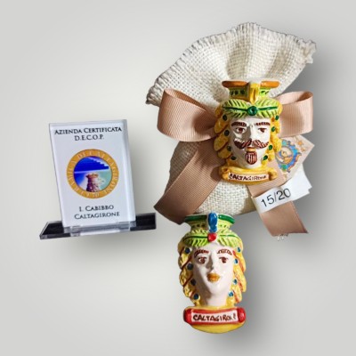 Testa di moro con magnete in ceramica di Caltagirone