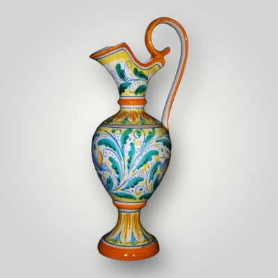 Anfora dec.'600 verde in ceramica di Caltagirone