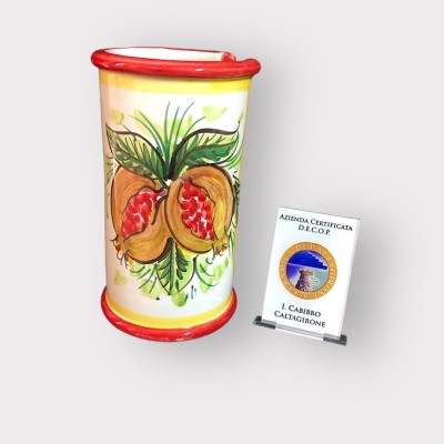 Portabicchieri  in ceramica di Caltagirone