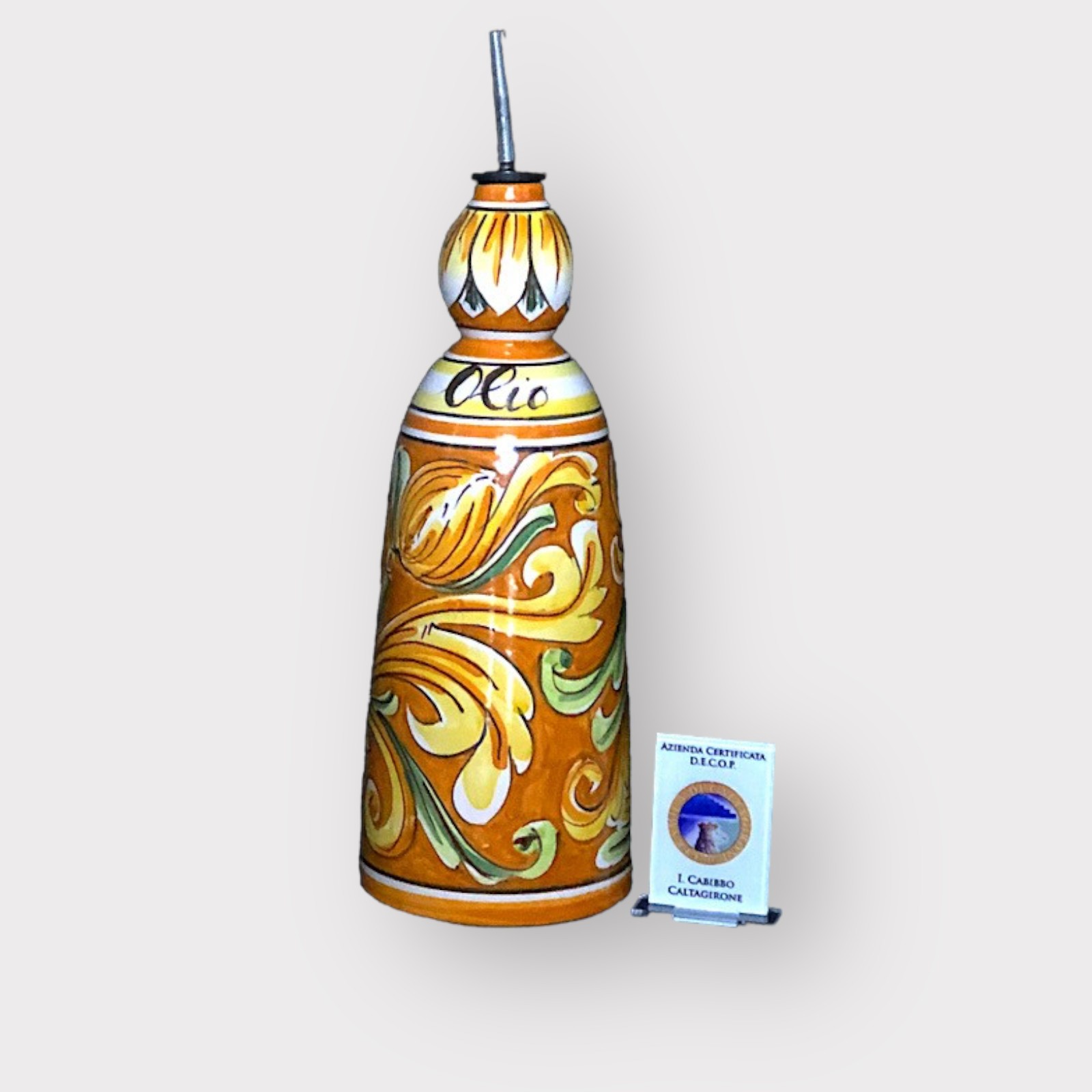 Oliera dec. del '700 in ceramica di Caltagirone