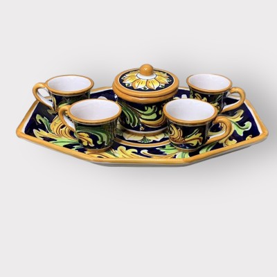 Set 4 tazzine da caffè in ceramica di Caltagirone
