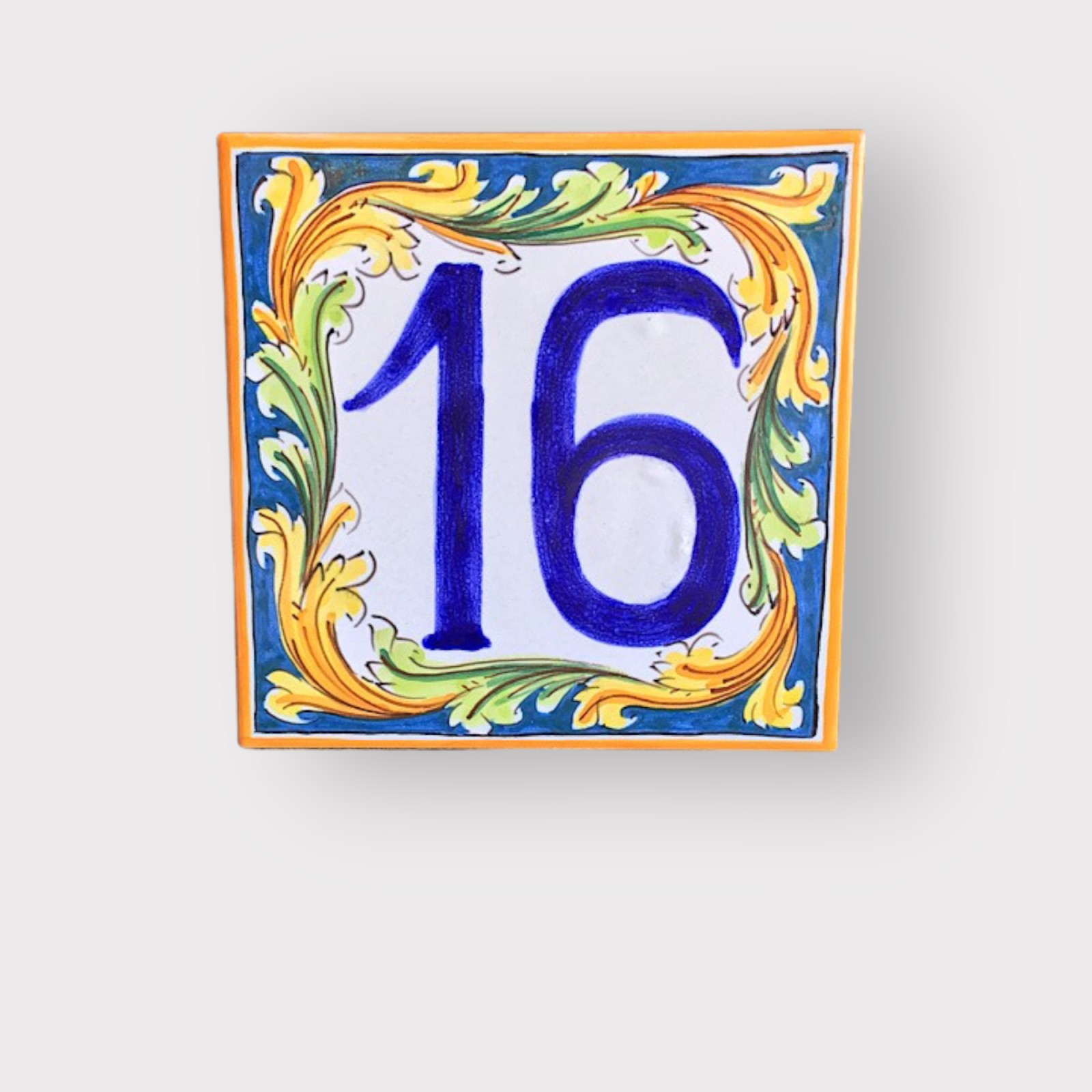 Numero civico decoro Ornato in ceramica di Caltagirone