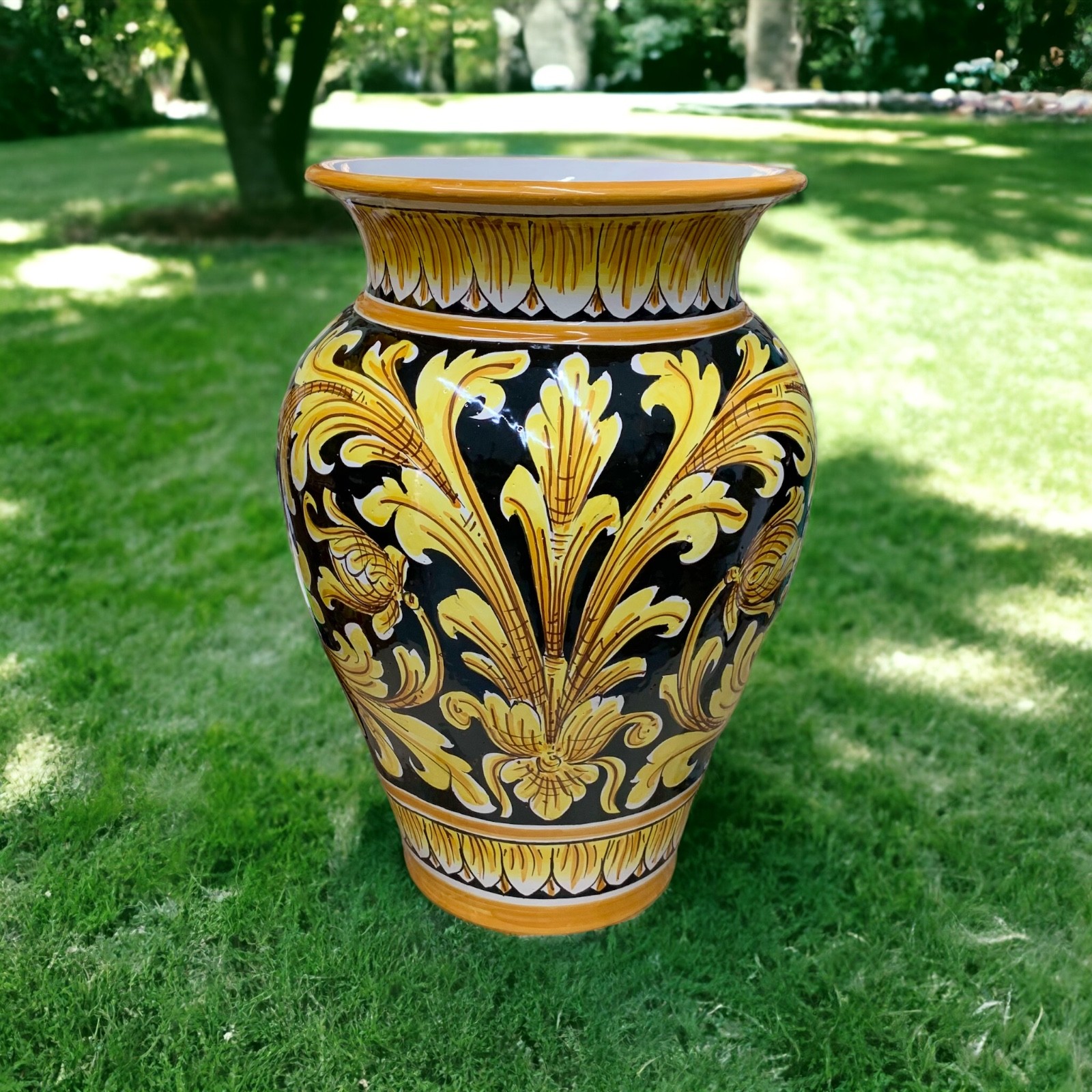 Portaombrelli decoro ornato in ceramica di Caltagirone