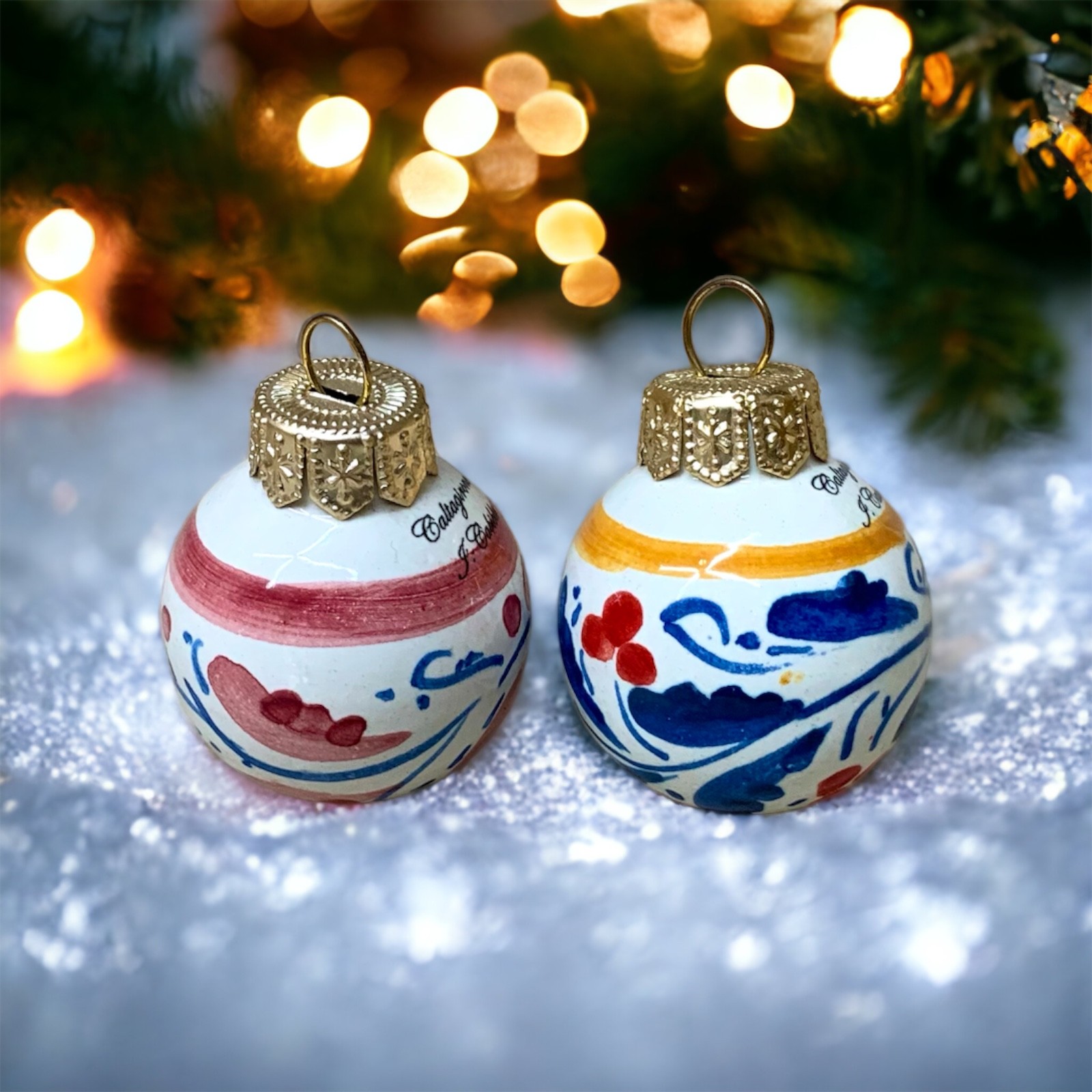 Palla di Natale diam 4 ceramica Caltagirone