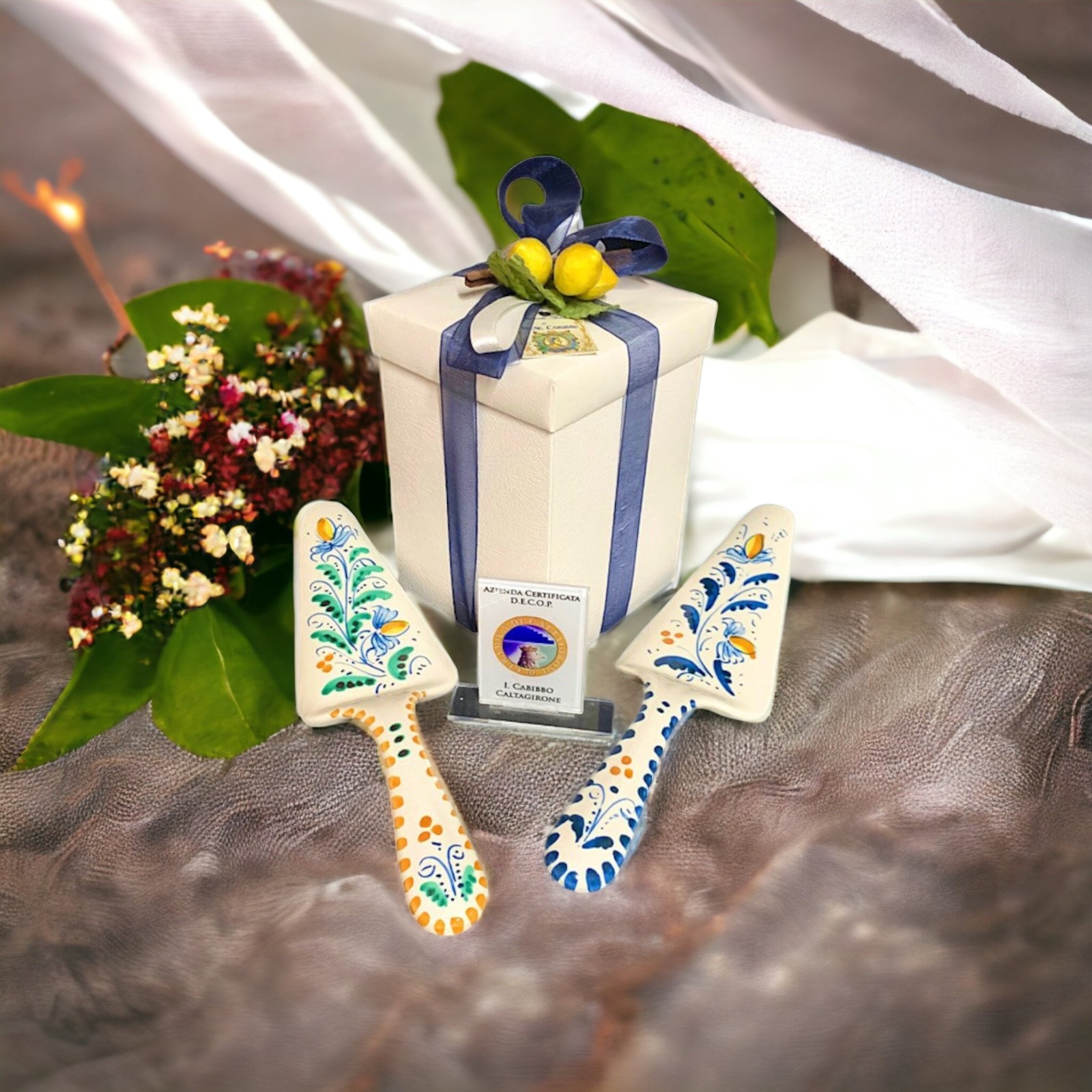 Paletta torta in ceramica originale di Caltagirone