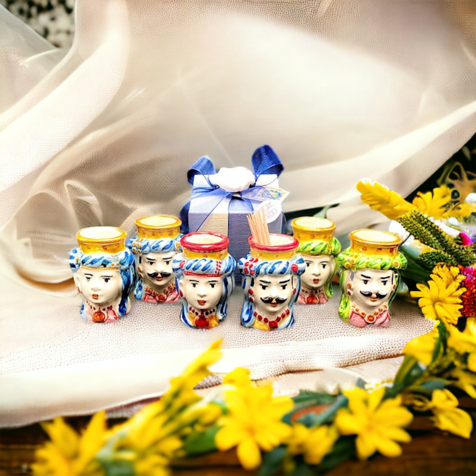 Testa di moro piccola in ceramica di Caltagirone