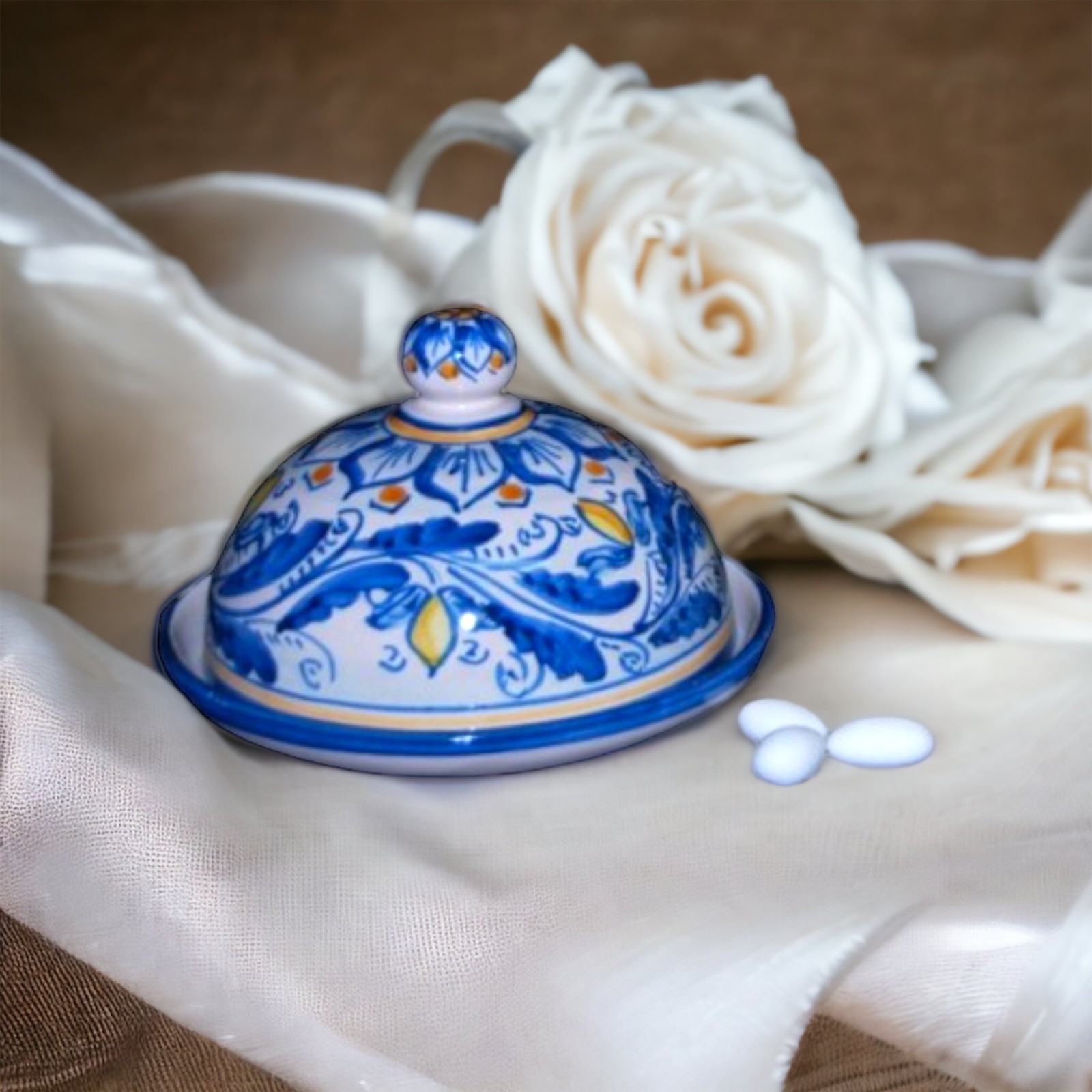 Bomboniere Matrimonio Vintage Portagioie Ceramica Decorata a Mano