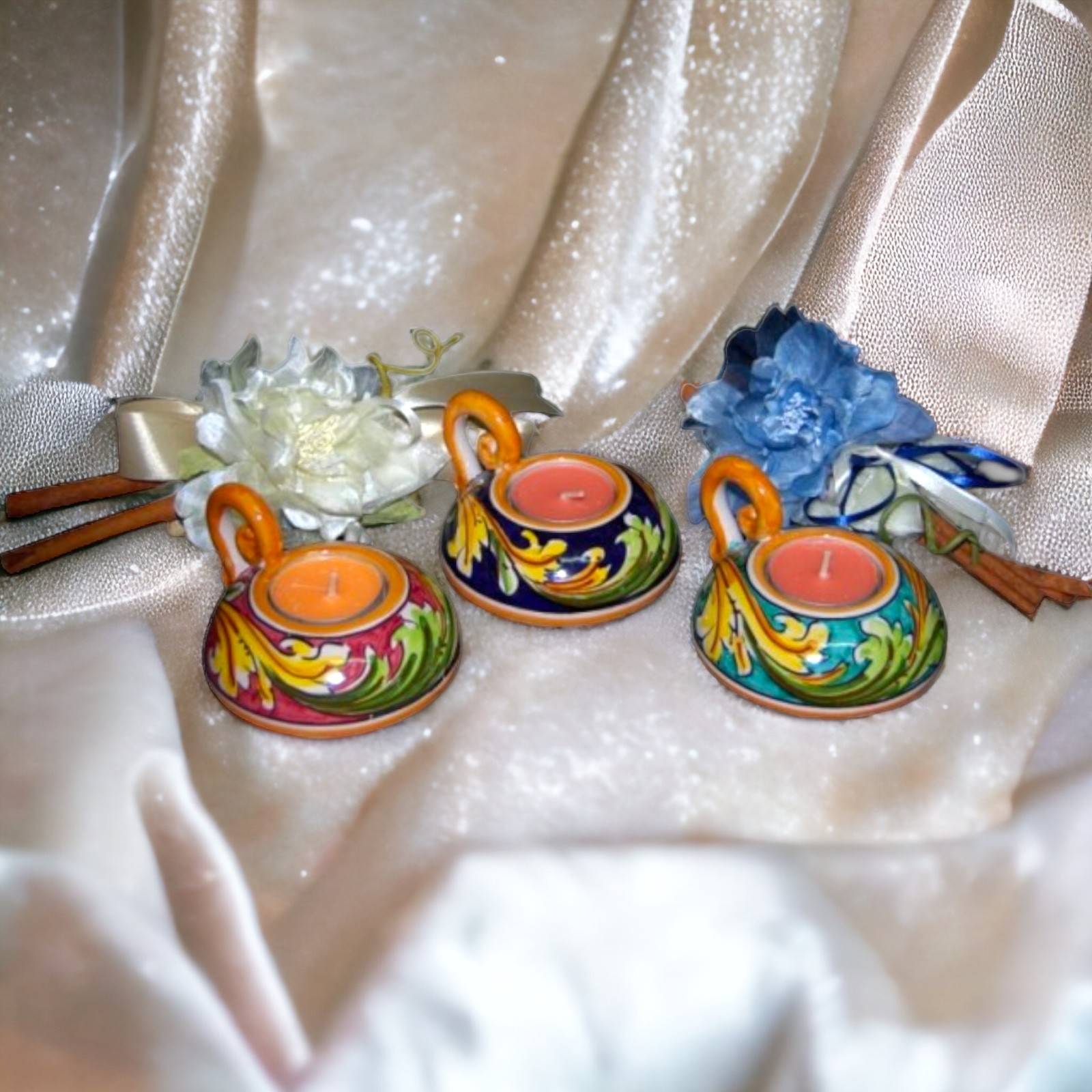 Porta Tealight in ceramica di caltagirone
