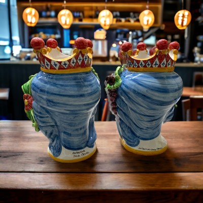 Teste di moro tipiche Siciliane in Ceramica di Caltagirone