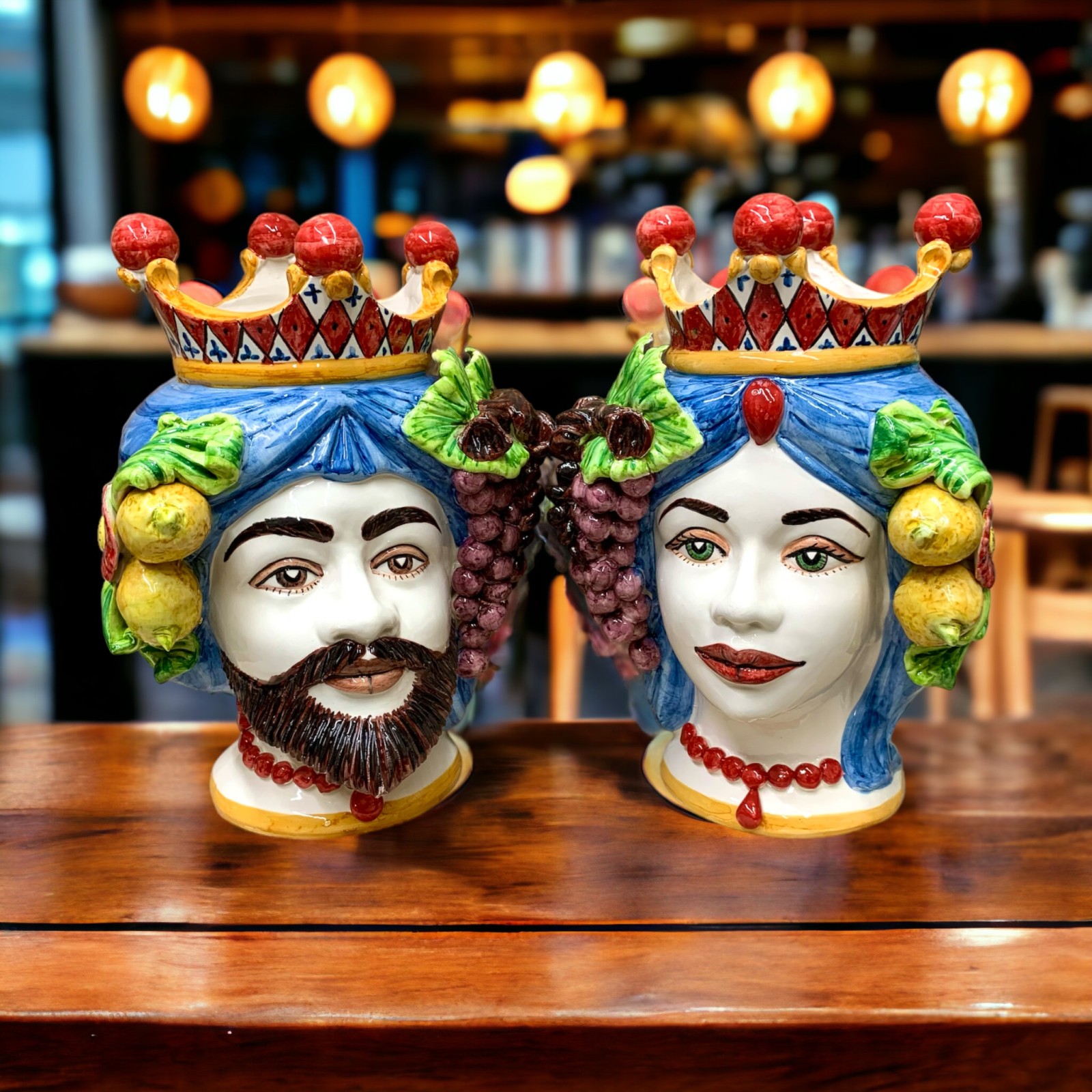 Teste di moro tipiche Siciliane in Ceramica di Caltagirone