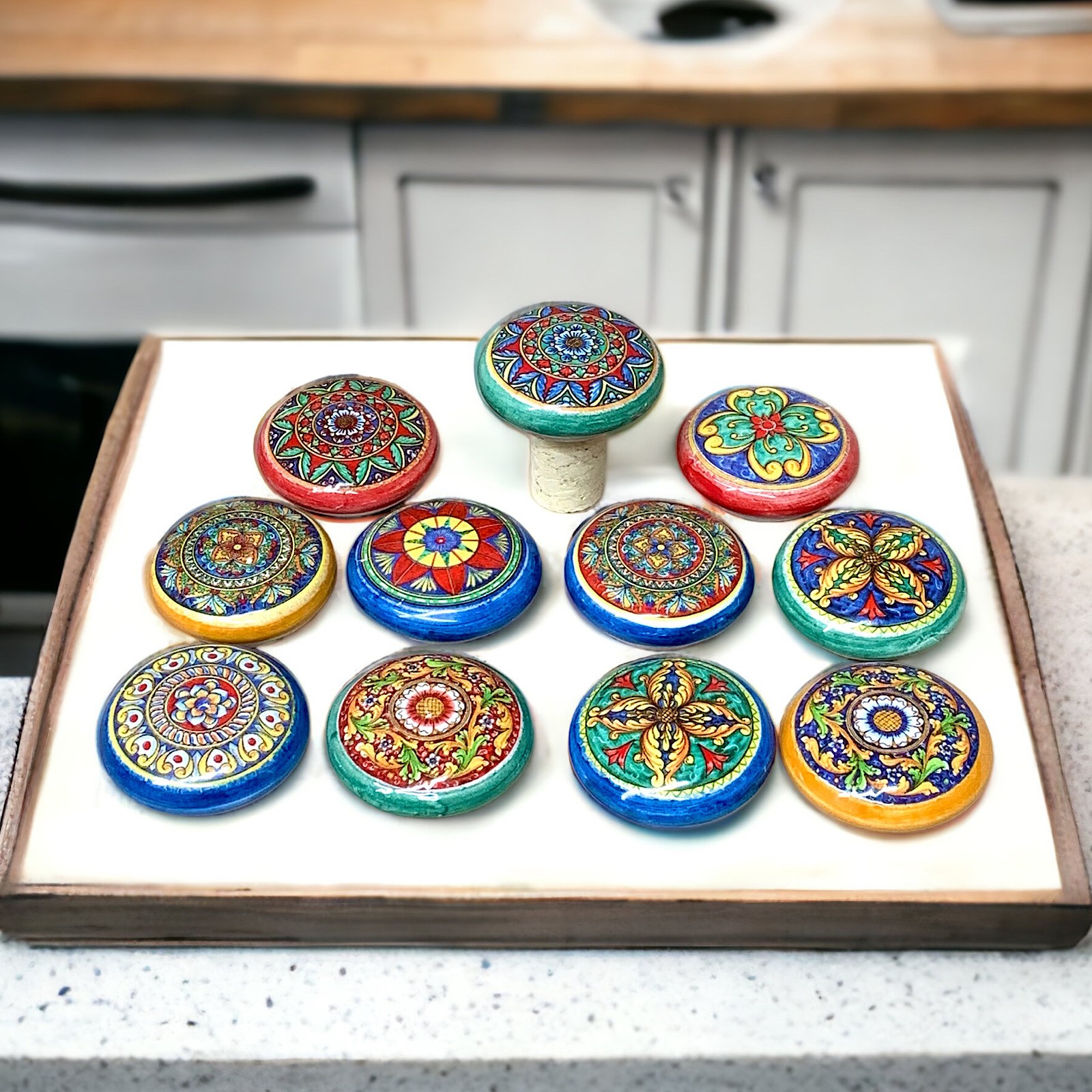 Tappo bottiglia in ceramica di Caltagirone