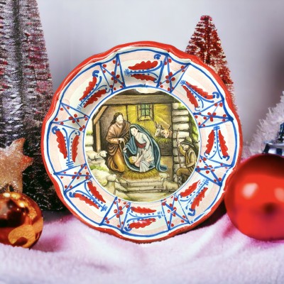 Piatto con Presepe in ceramica