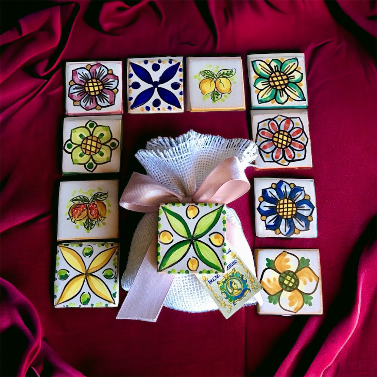 Mattonellina con magnete in ceramica di Caltagirone