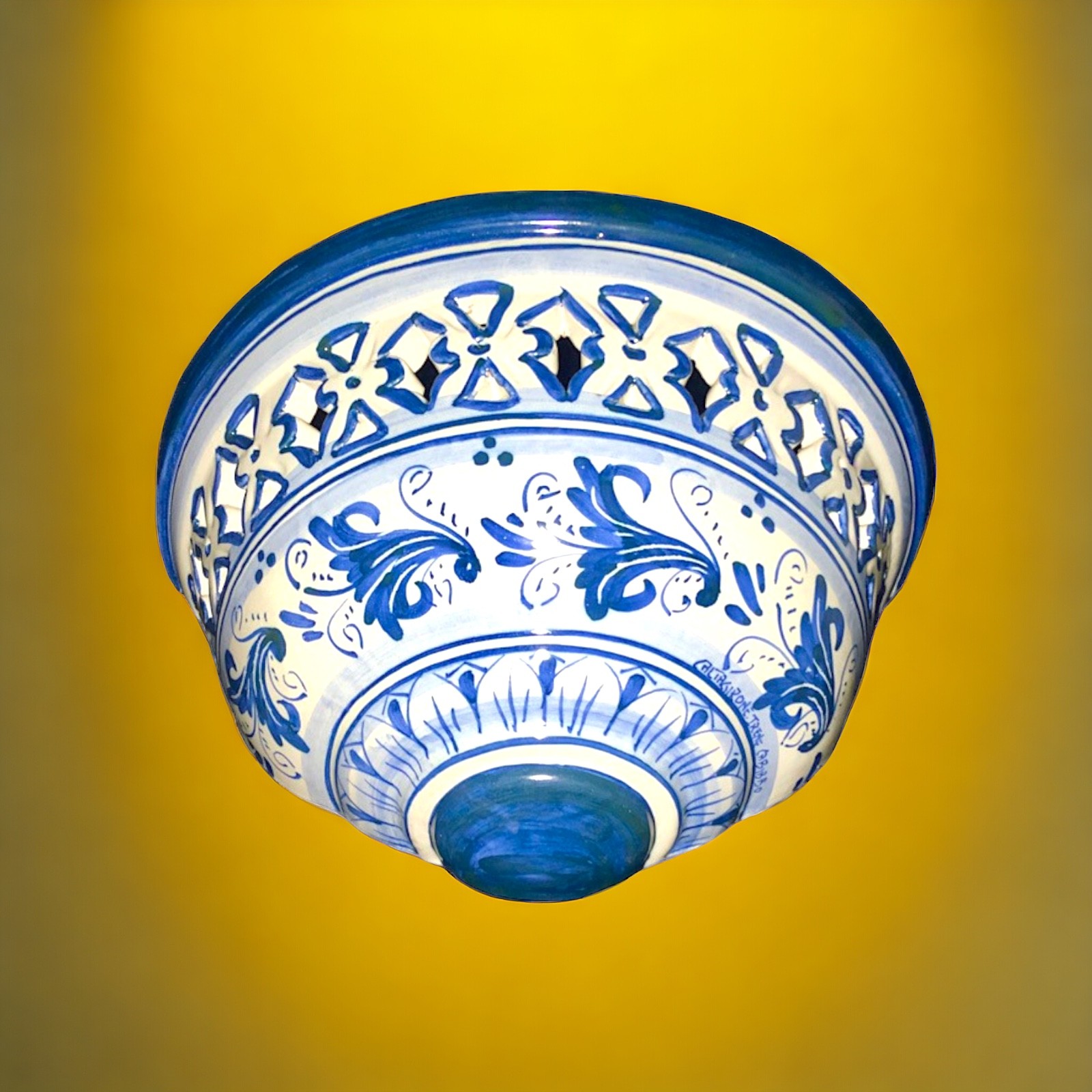 Plafoniera d.35 in ceramica di Caltagirone