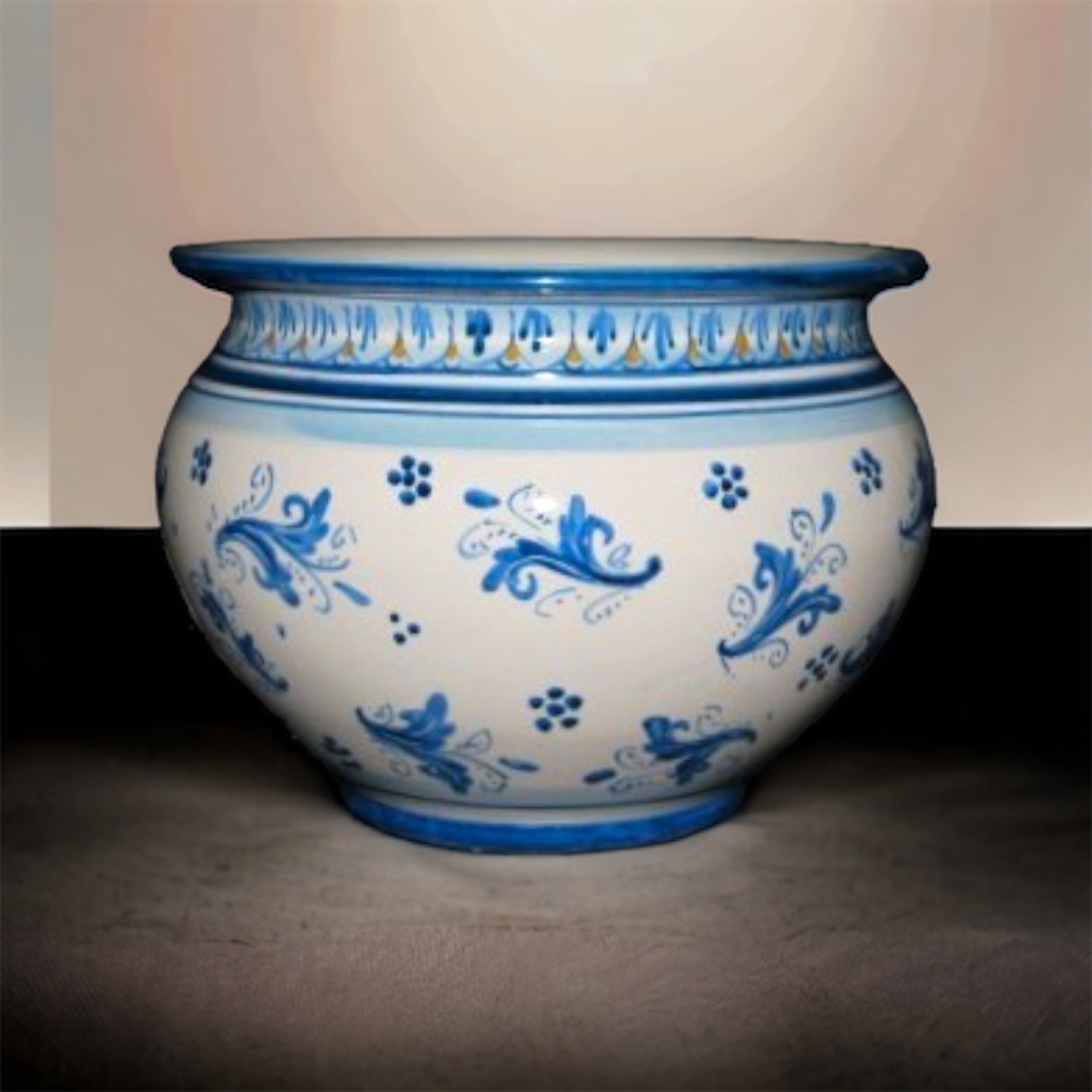 Portavasi decoro Reale in ceramica di Caltagirone