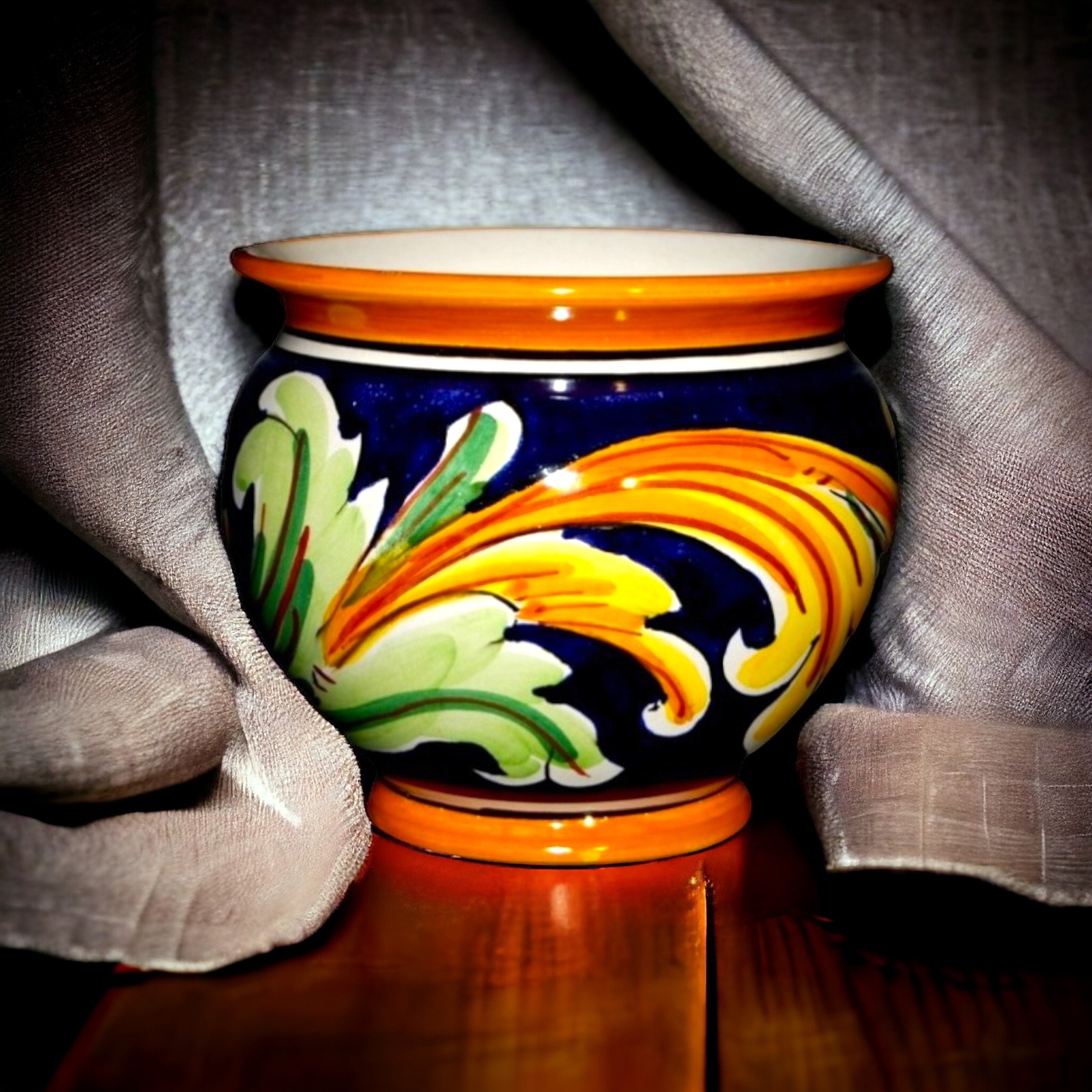 Portavasi Tradizionale decoro Ornato in ceramica di Caltagirone