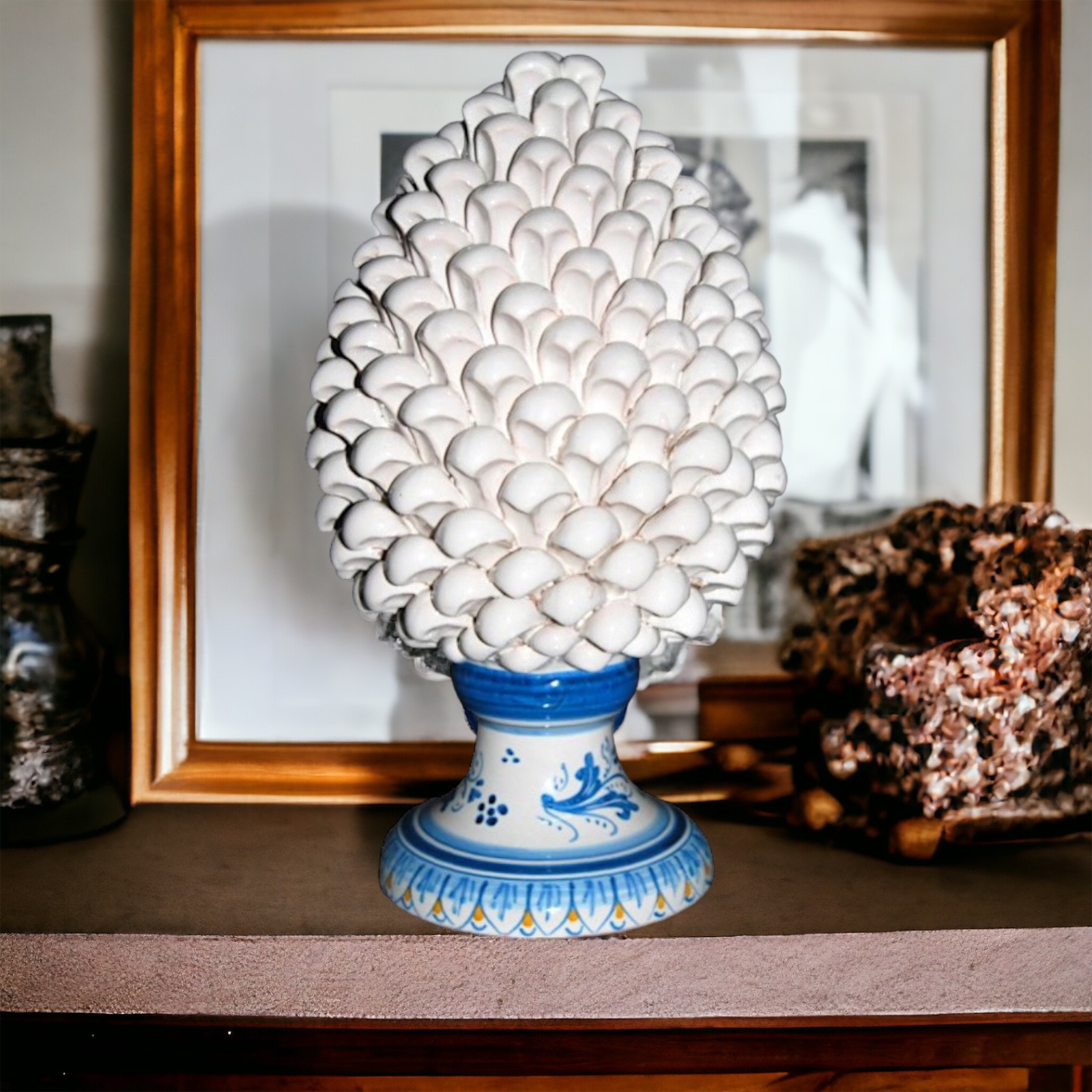 Pigna h.35 dec. Reale in ceramica di Caltagirone