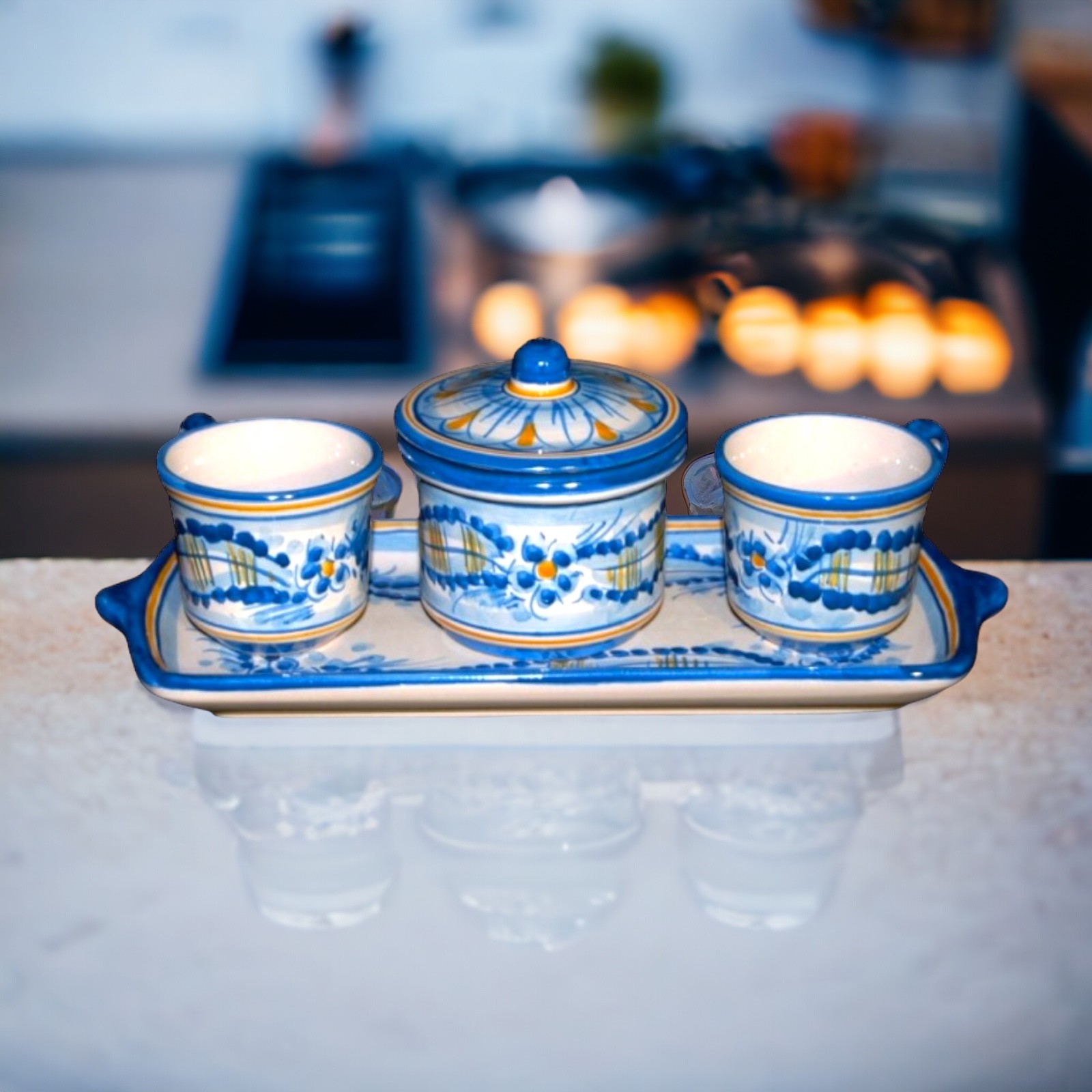 Set 2 tazzine in ceramica di Caltagirone