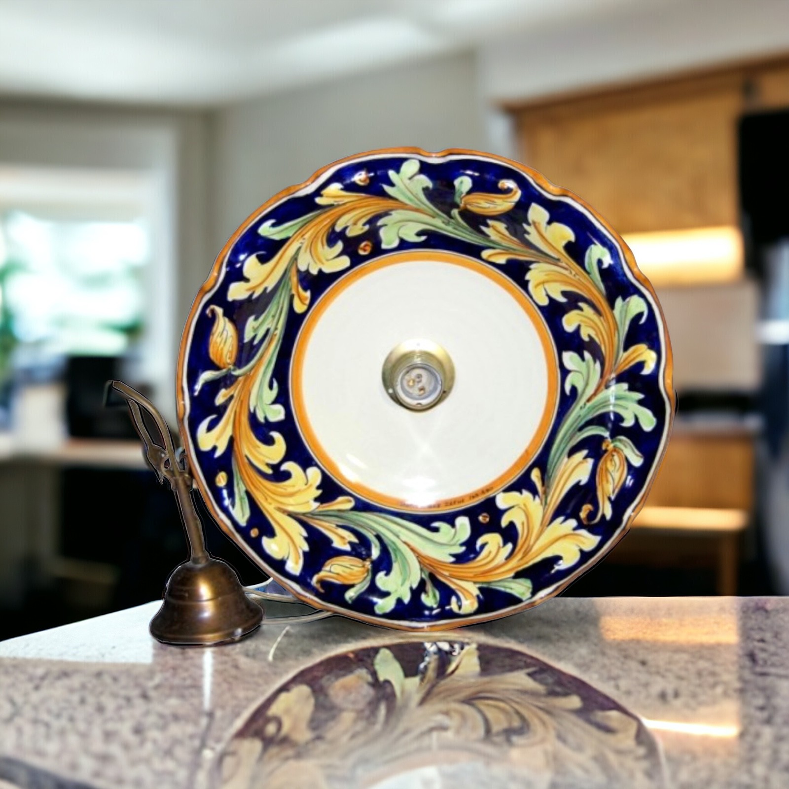 Lampadario decoro Ornato ceramica di Caltagirone