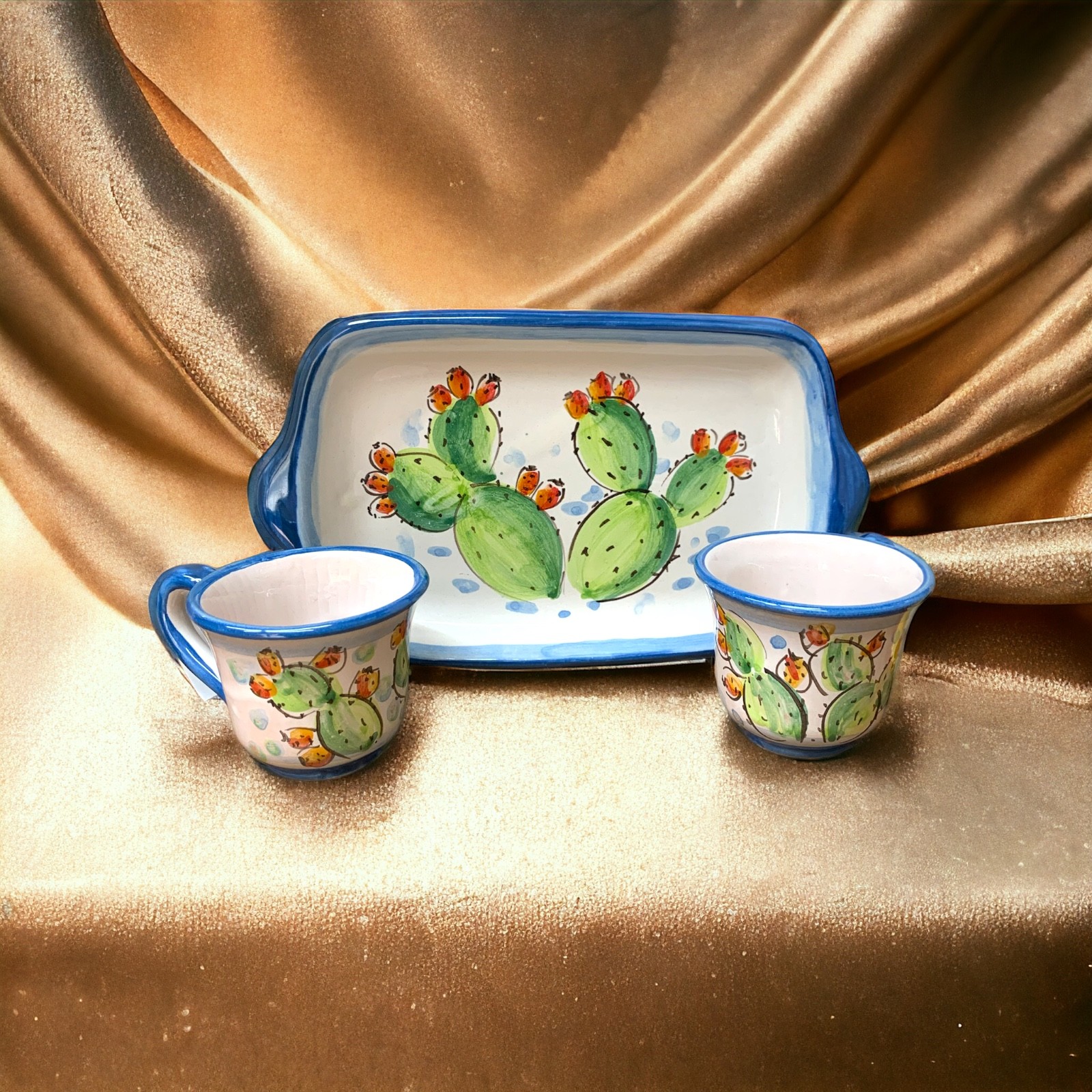 Servizio tazzine in ceramica di Caltagirone