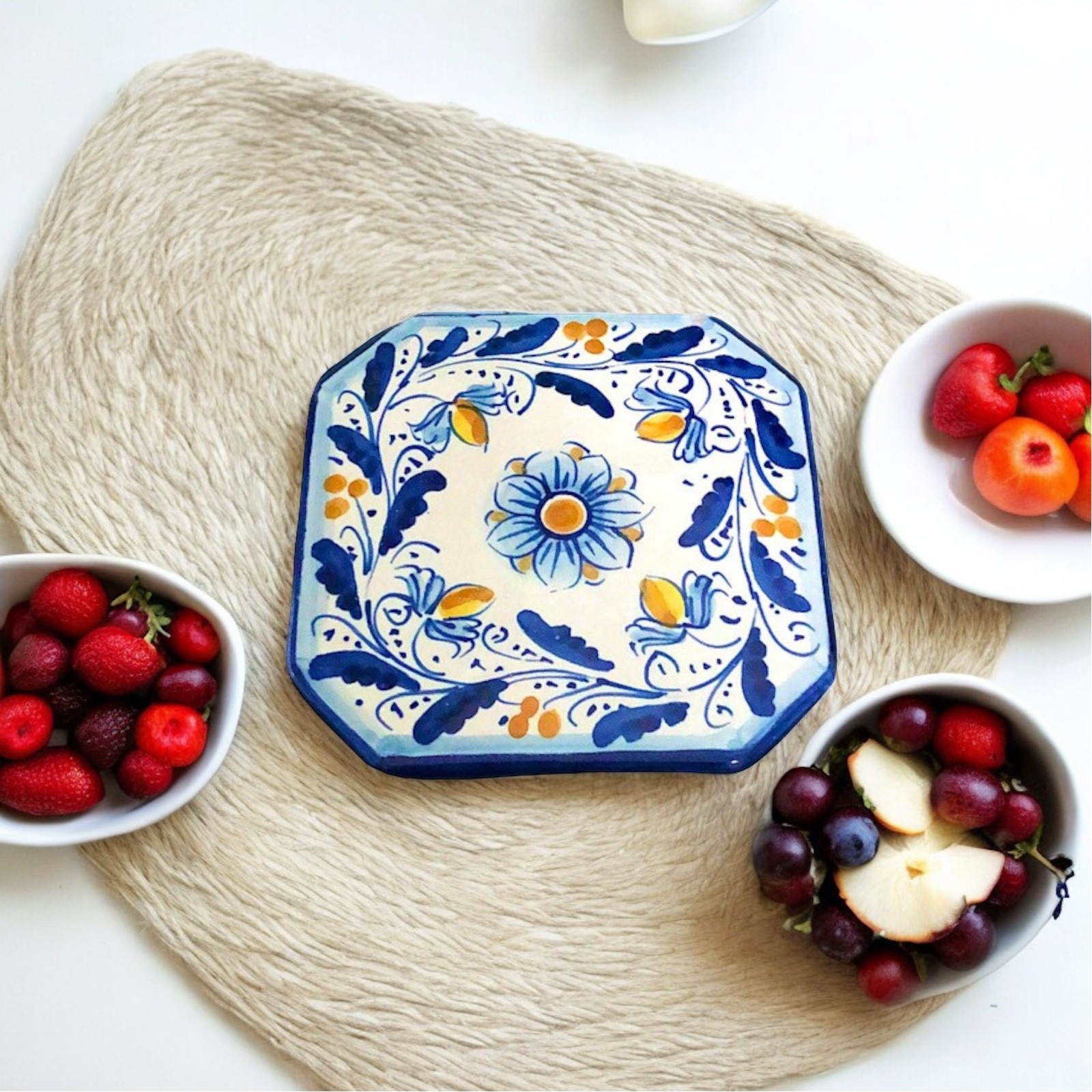 Poggia caffettiera 12x12 originale in ceramica di Caltagirone