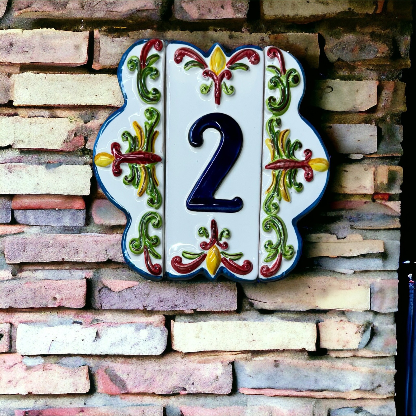 Numero civico con cornice ceramica Caltagirone