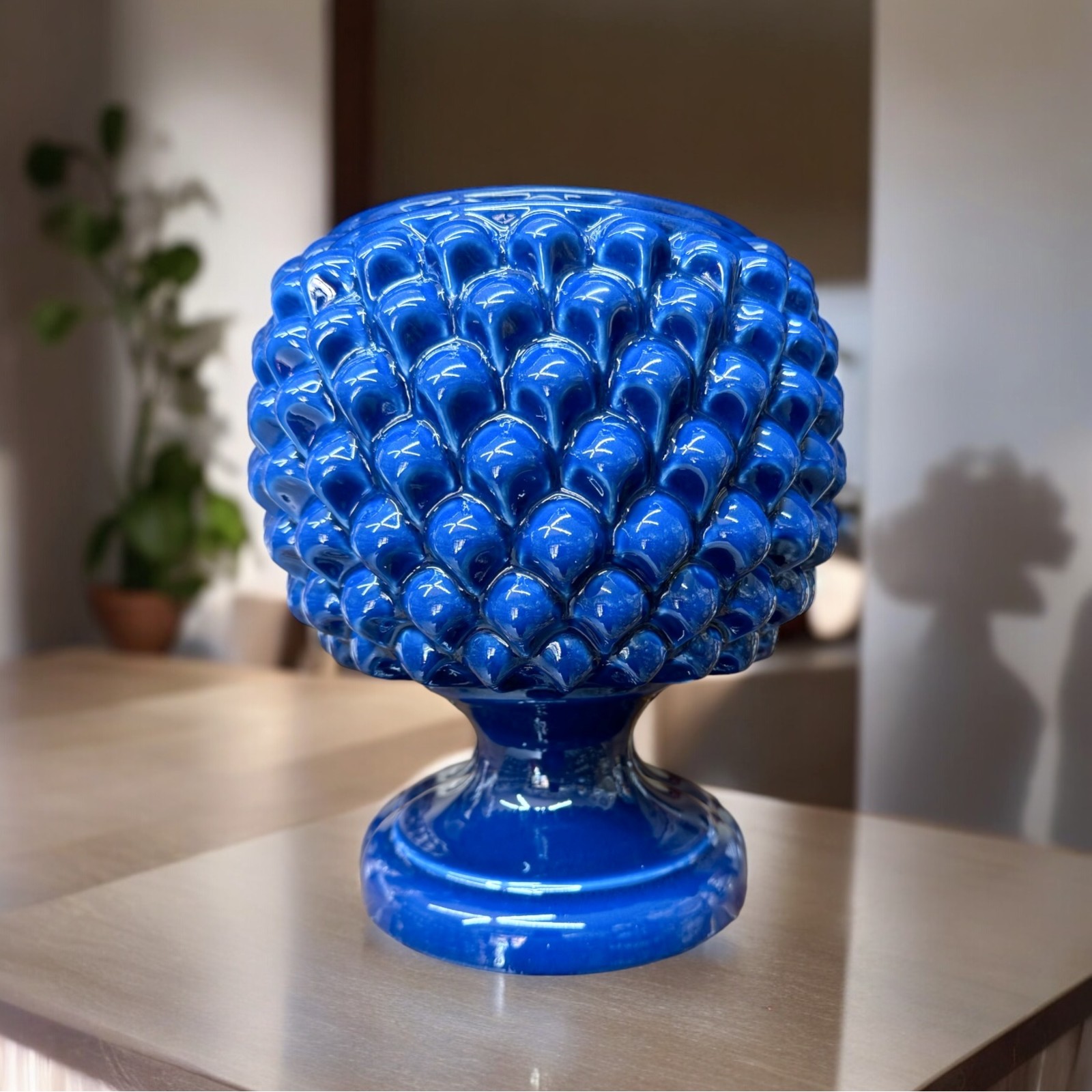Portavaso Mezza Pigna decoro ceramica di Caltagirone