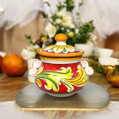 Zuccheriera Ornato in ceramica di Caltagirone