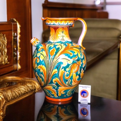 Vaso brocca Ornato del '700 in ceramica di Caltagirone