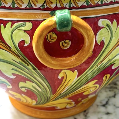 Portavaso decoro Ornato in ceramica di Caltagirone