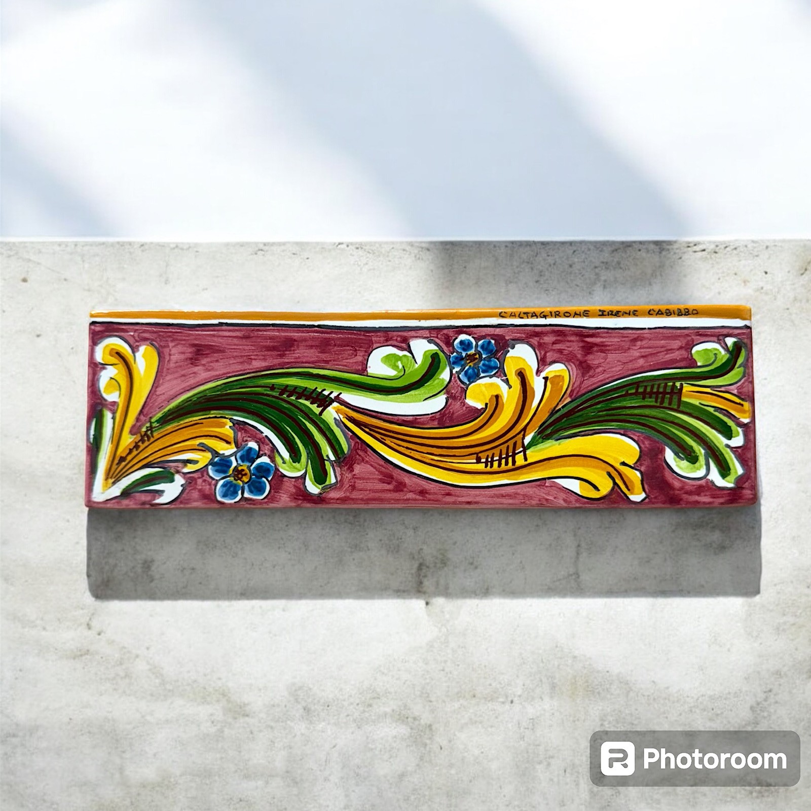 Piastrella 20x6 in Ceramiche di Caltagirone.