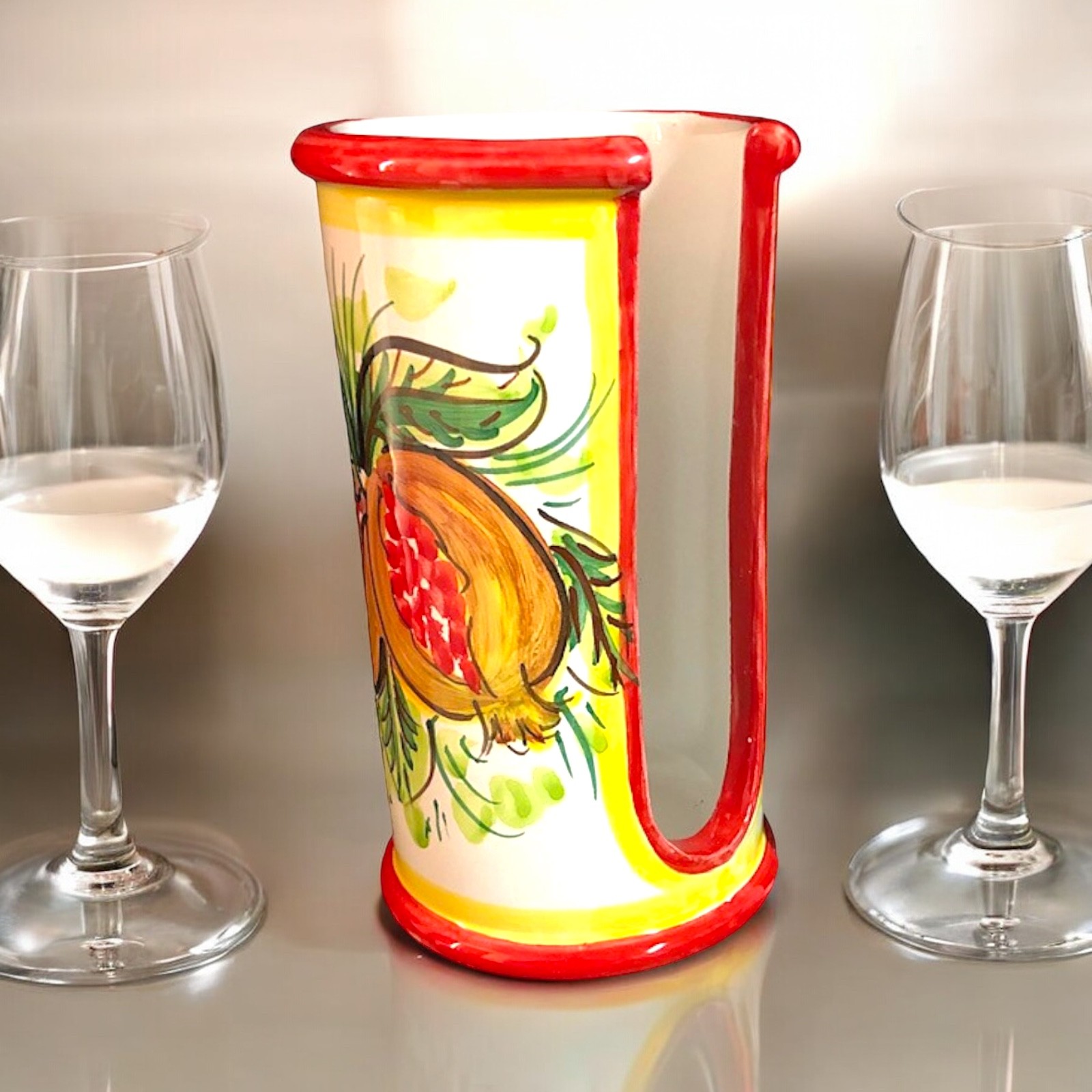 Portabicchieri in ceramica di Caltagirone