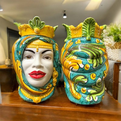 Teste di moro ornato in Ceramica di Caltagirone