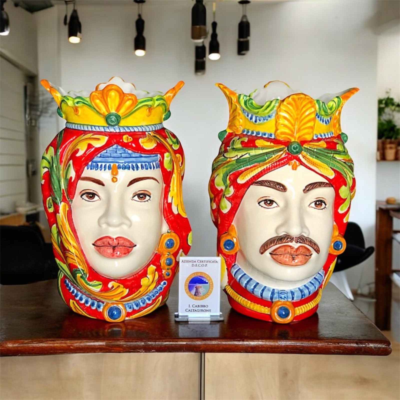 Teste di moro ornato in Ceramica di Caltagirone
