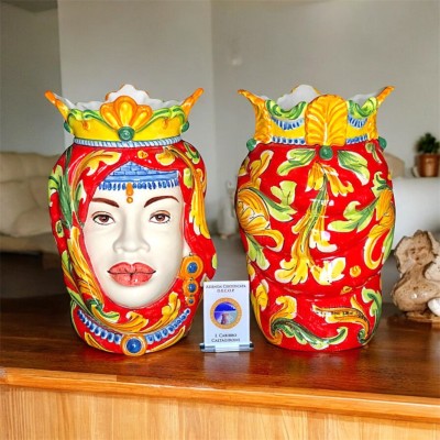 Teste di moro ornato in Ceramica di Caltagirone