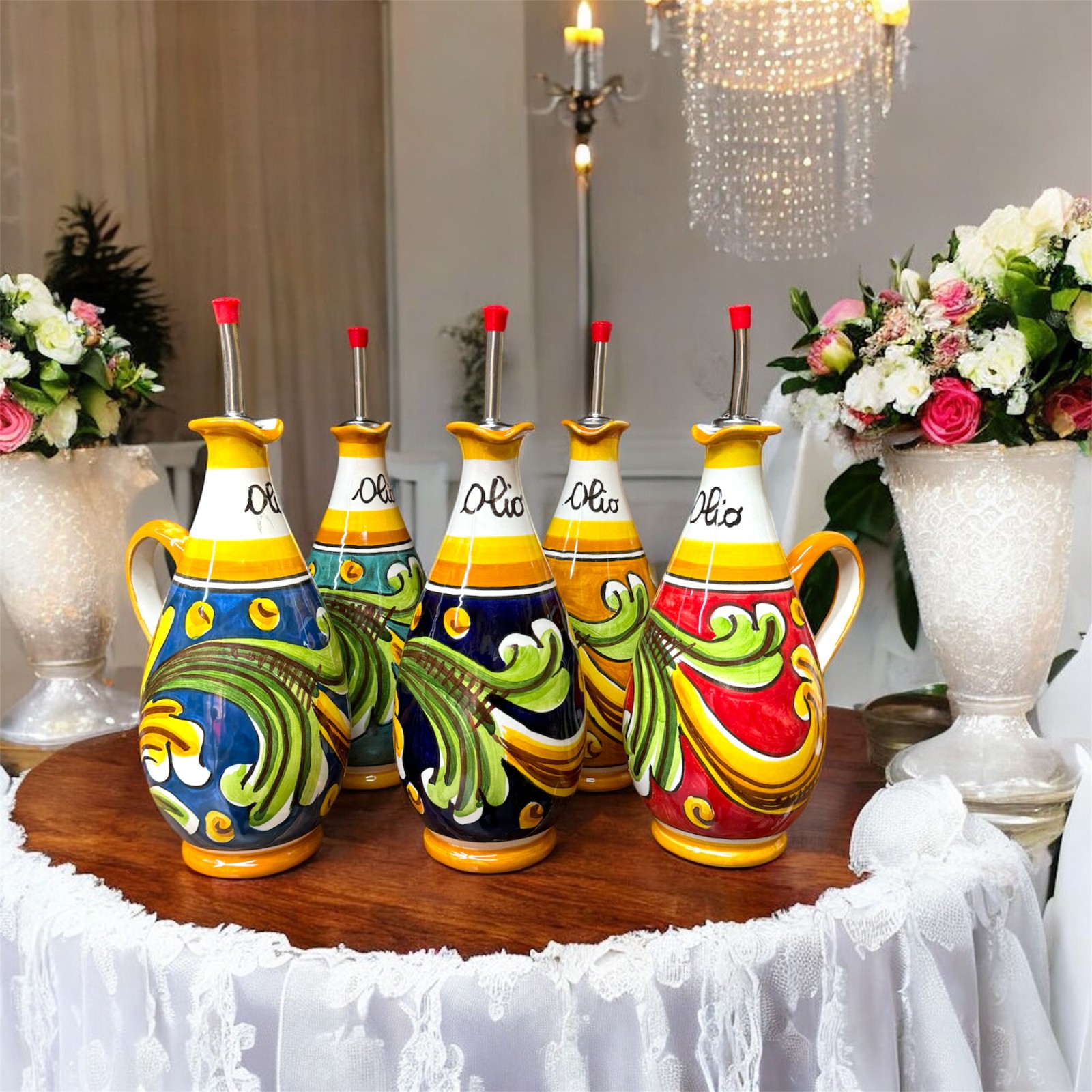 Oliera decoro Ornato in ceramica di Caltagirone