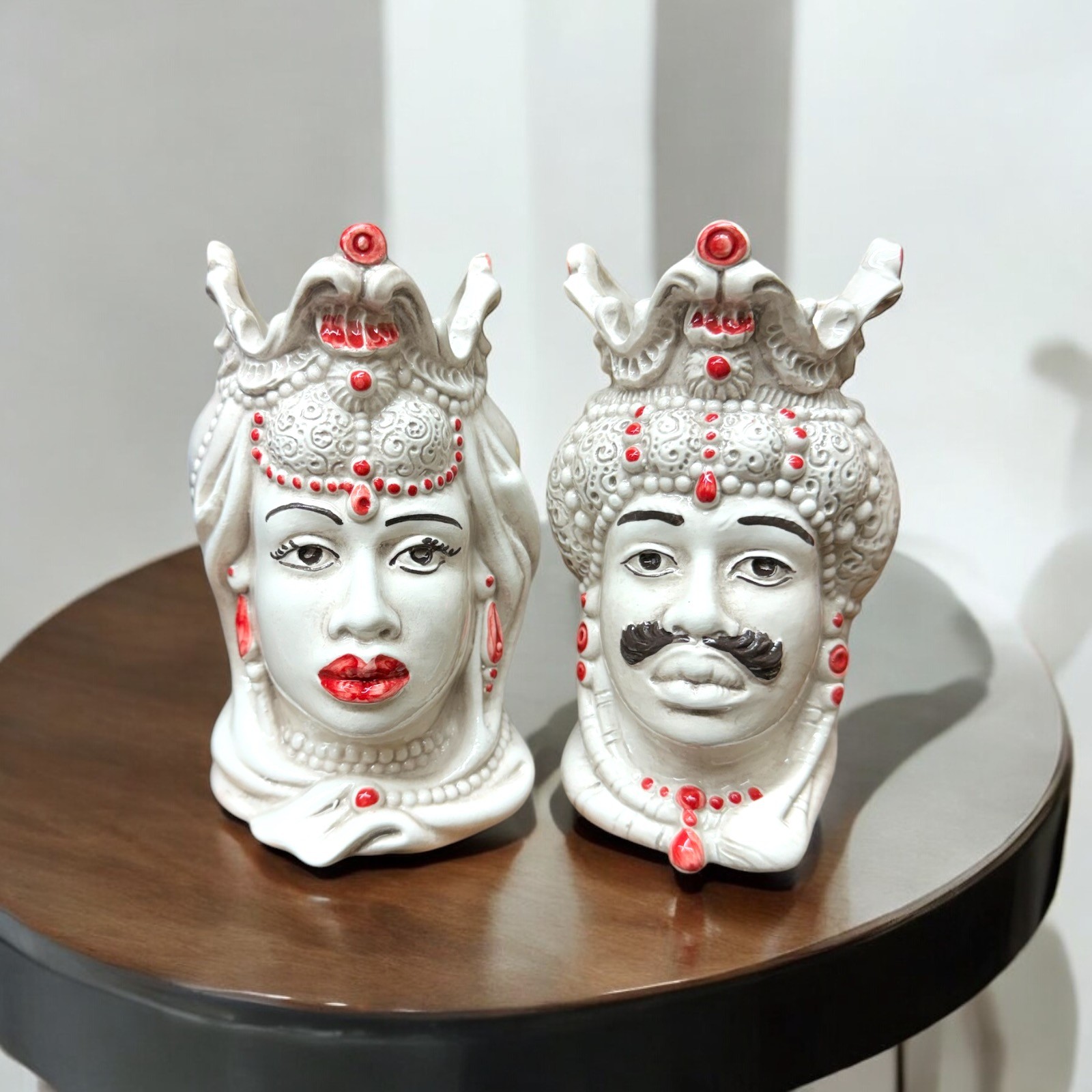 Teste di moro tradizionale H.14 in Ceramica di Caltagirone