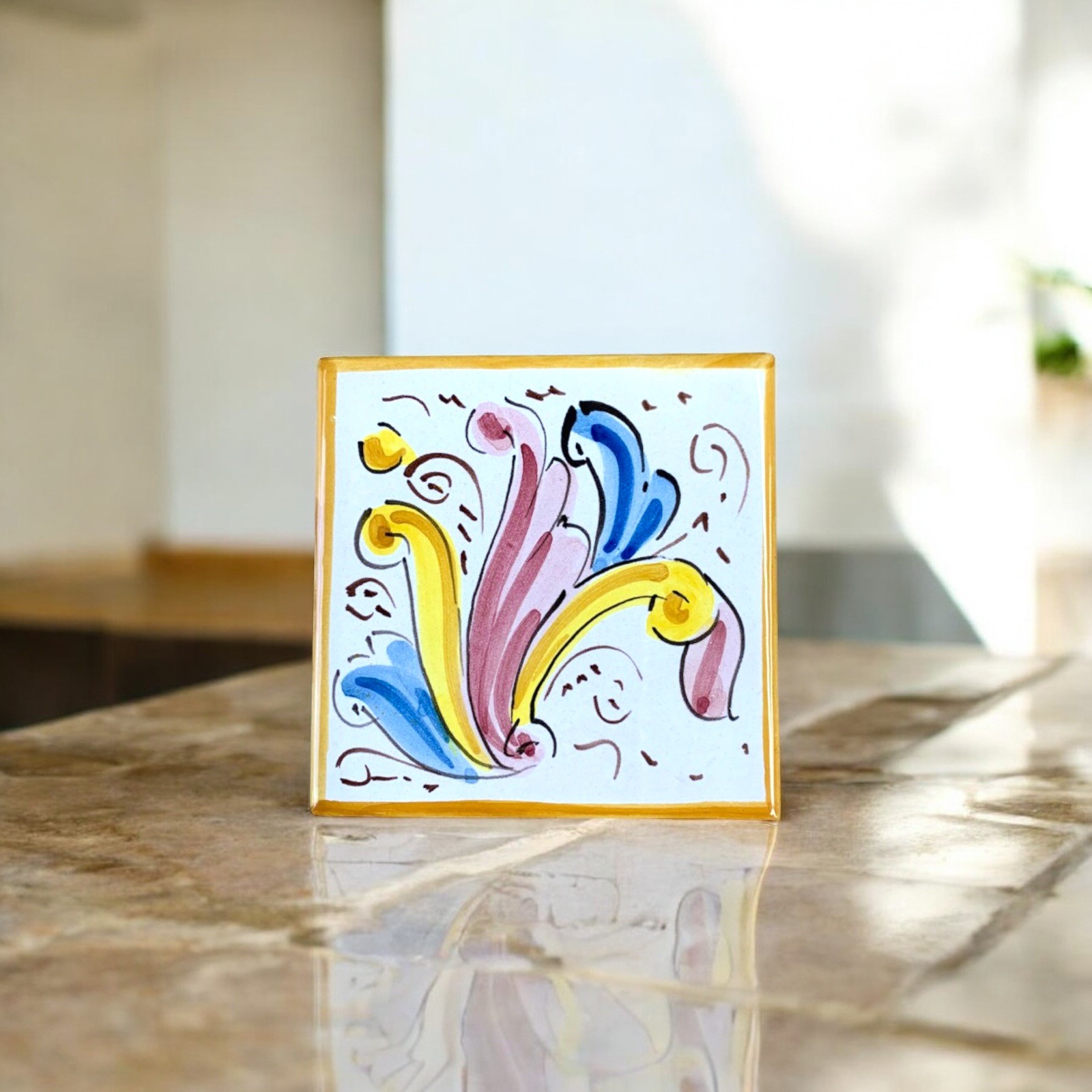 Mattonella 10x10 dec. Antico in Ceramiche di Caltagirone