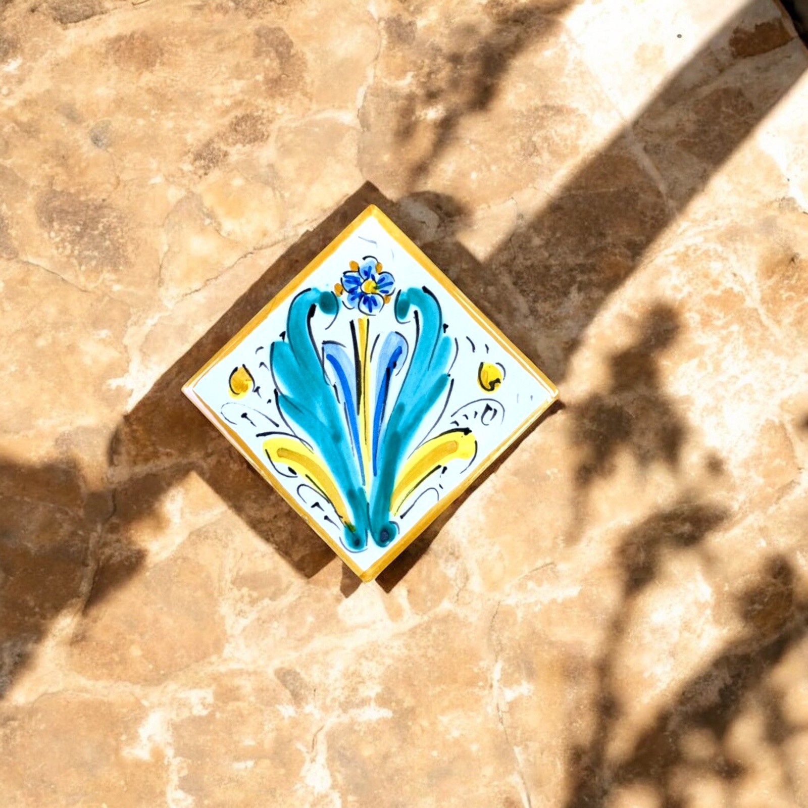 Mattonella 10x10 decoro Antico in Ceramiche di Caltagirone