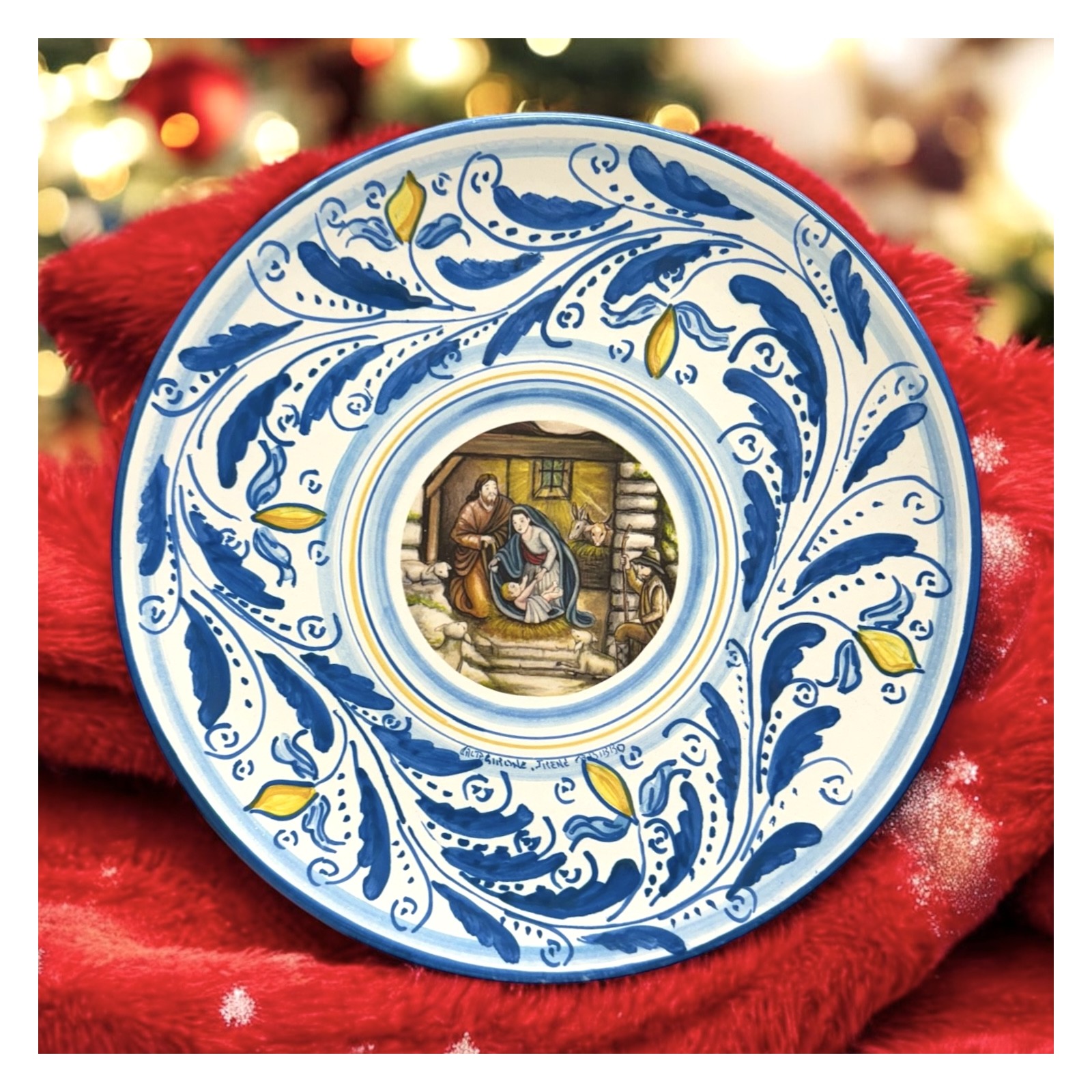 Piatto Presepe in ceramica