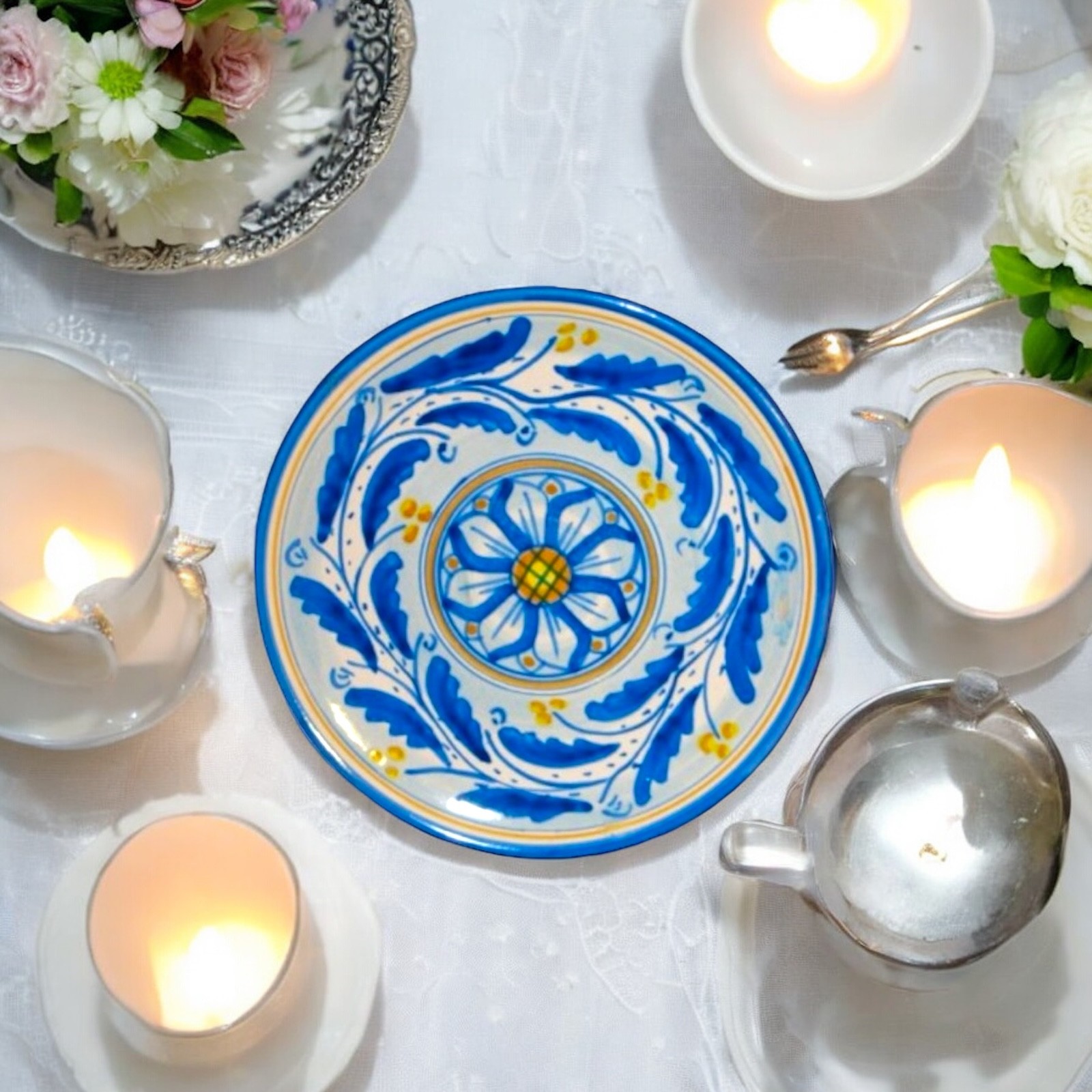 Piatto decoro 600 in ceramica di Caltagirone