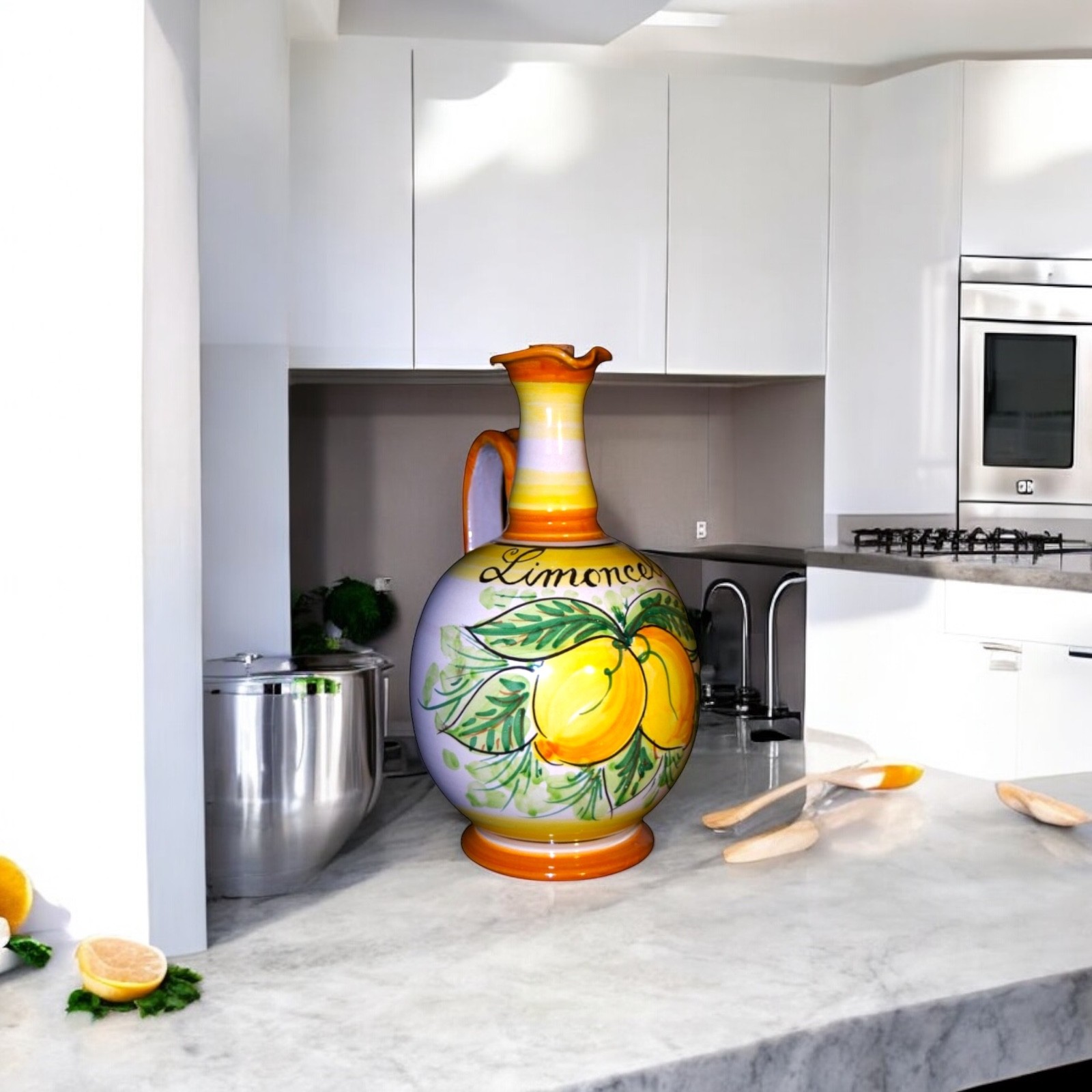 Bottiglia Limoncello in ceramica di Caltagirone