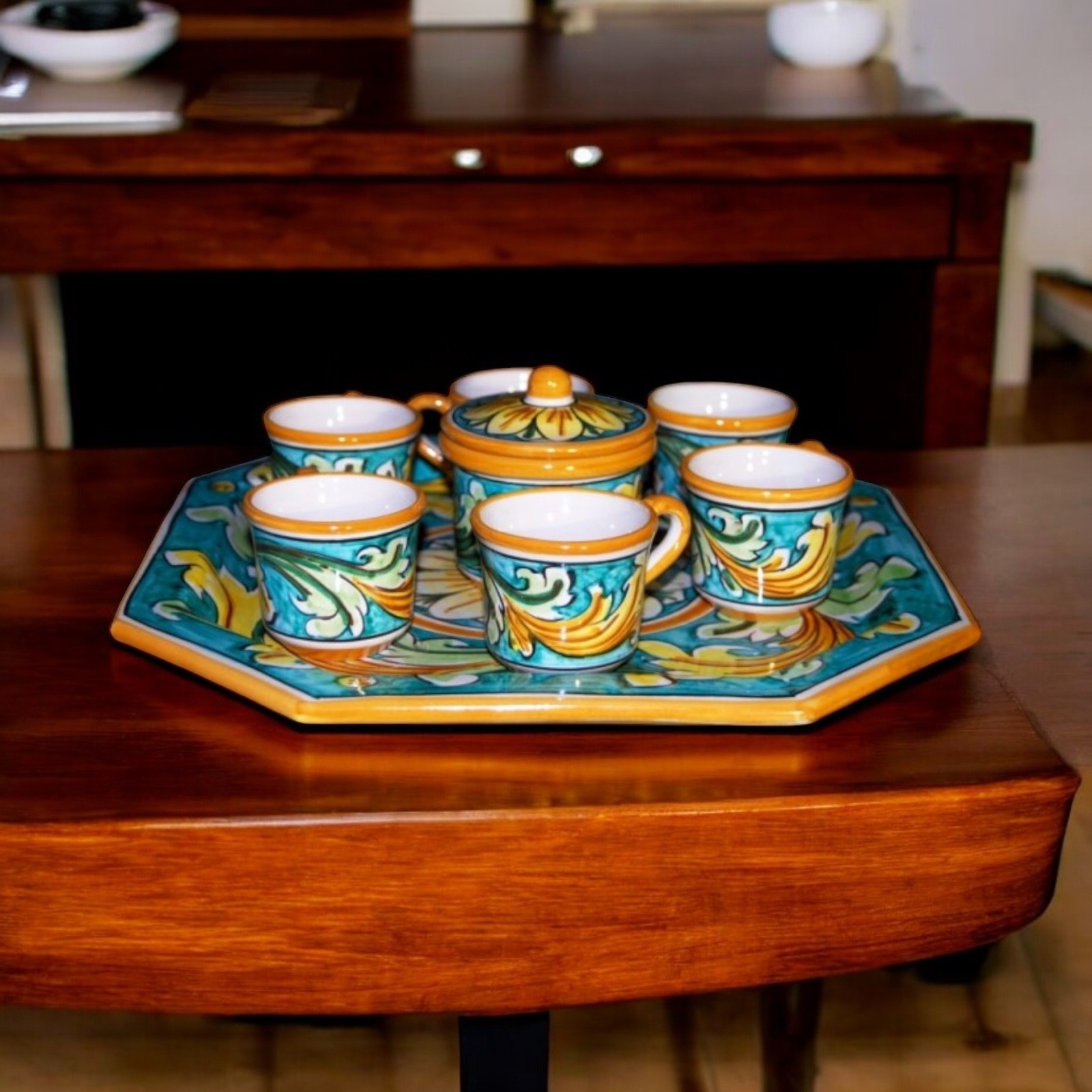 Set 6 tazzine da caffè in ceramica di Caltagirone