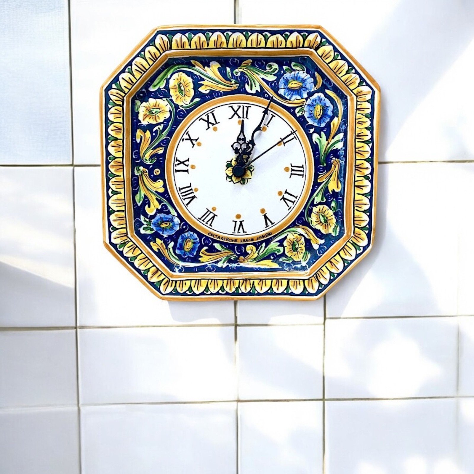 OROLOGIO DA PARETE IN CERAMICA DI CALTAGIRONE
