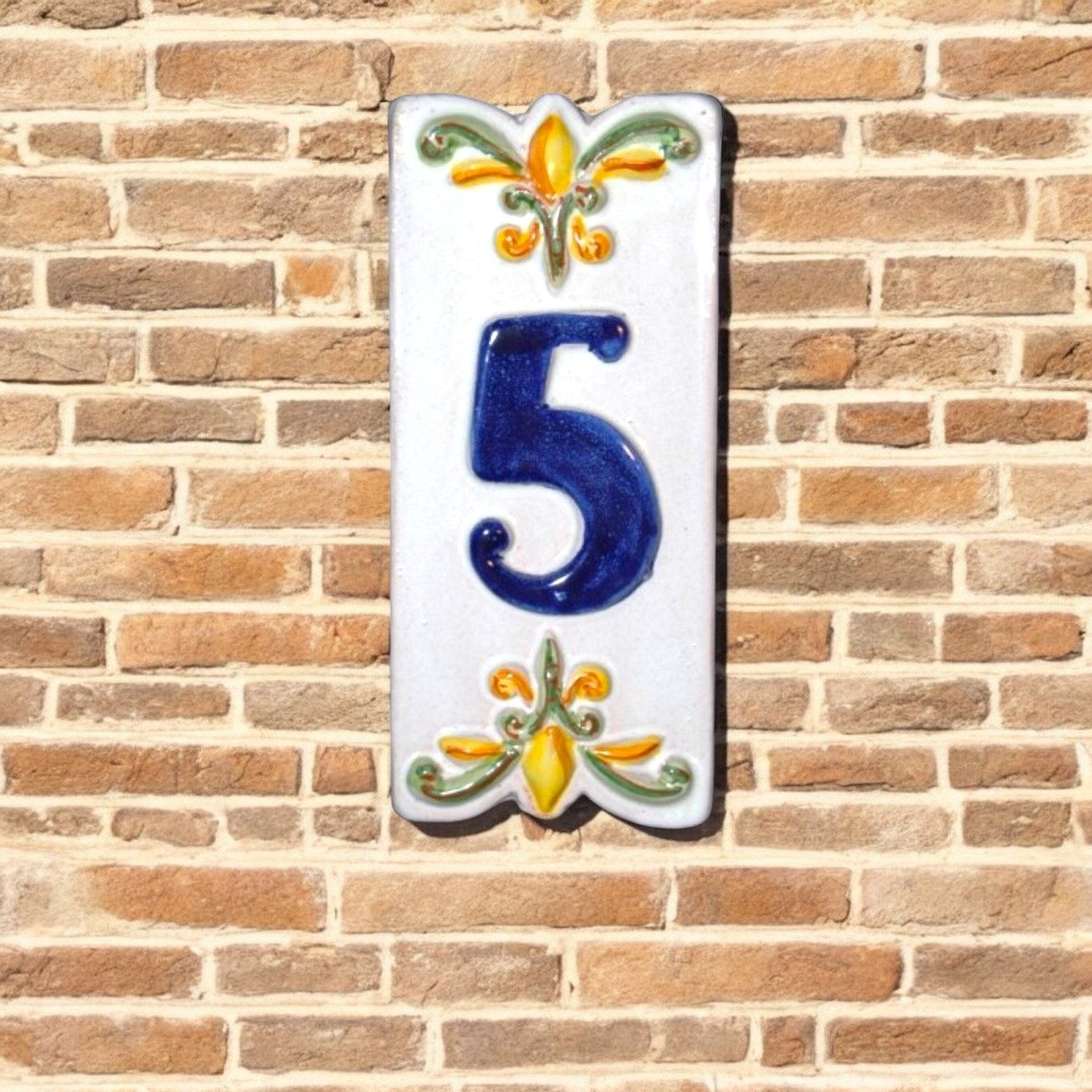 Numero Civico Cinque ceramica Caltagirone